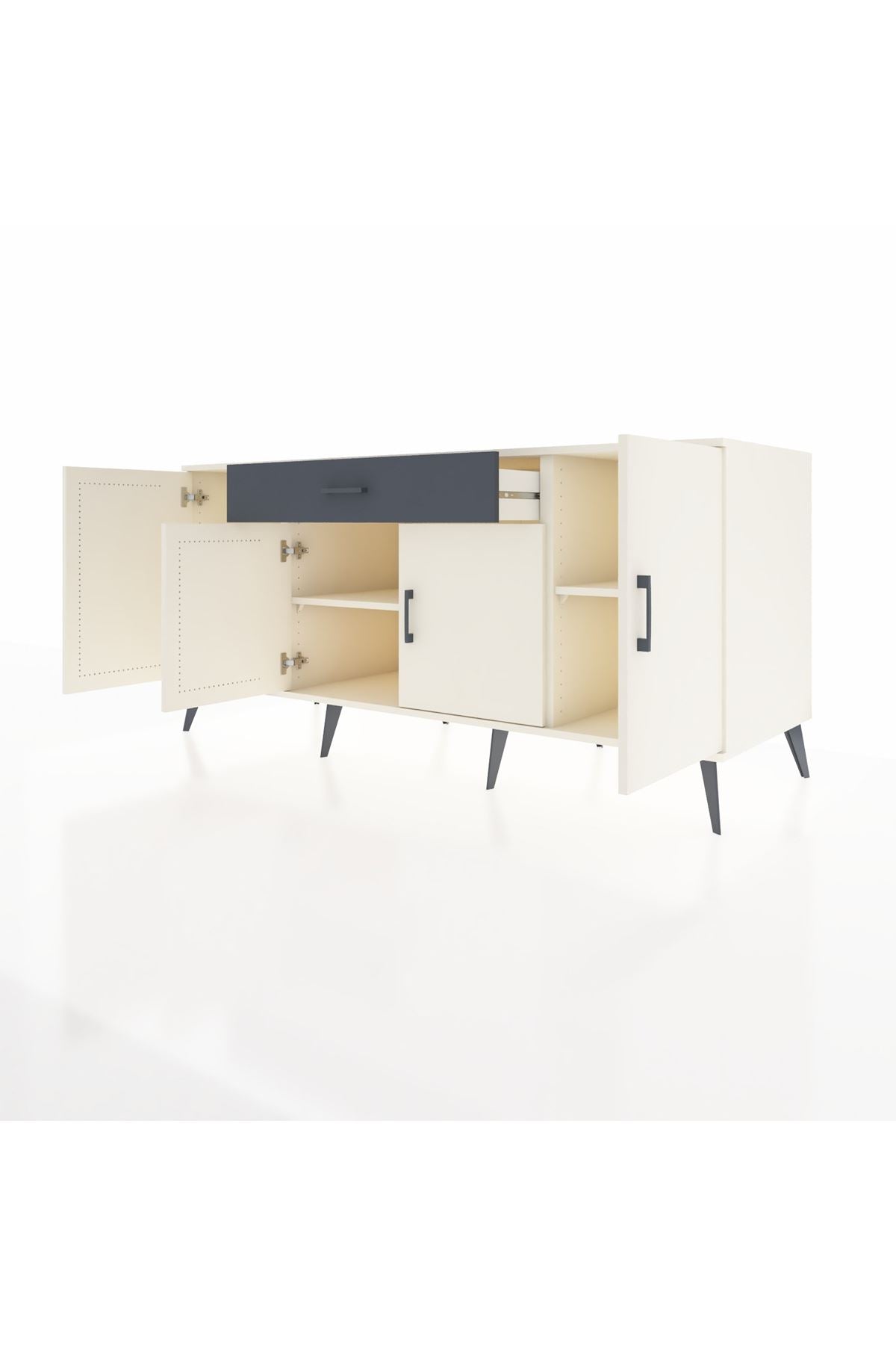 Kronos Konsol 3 Raflı Tek Çekmeceli 4 Kapaklı 176x59x83 - S610M007V05C