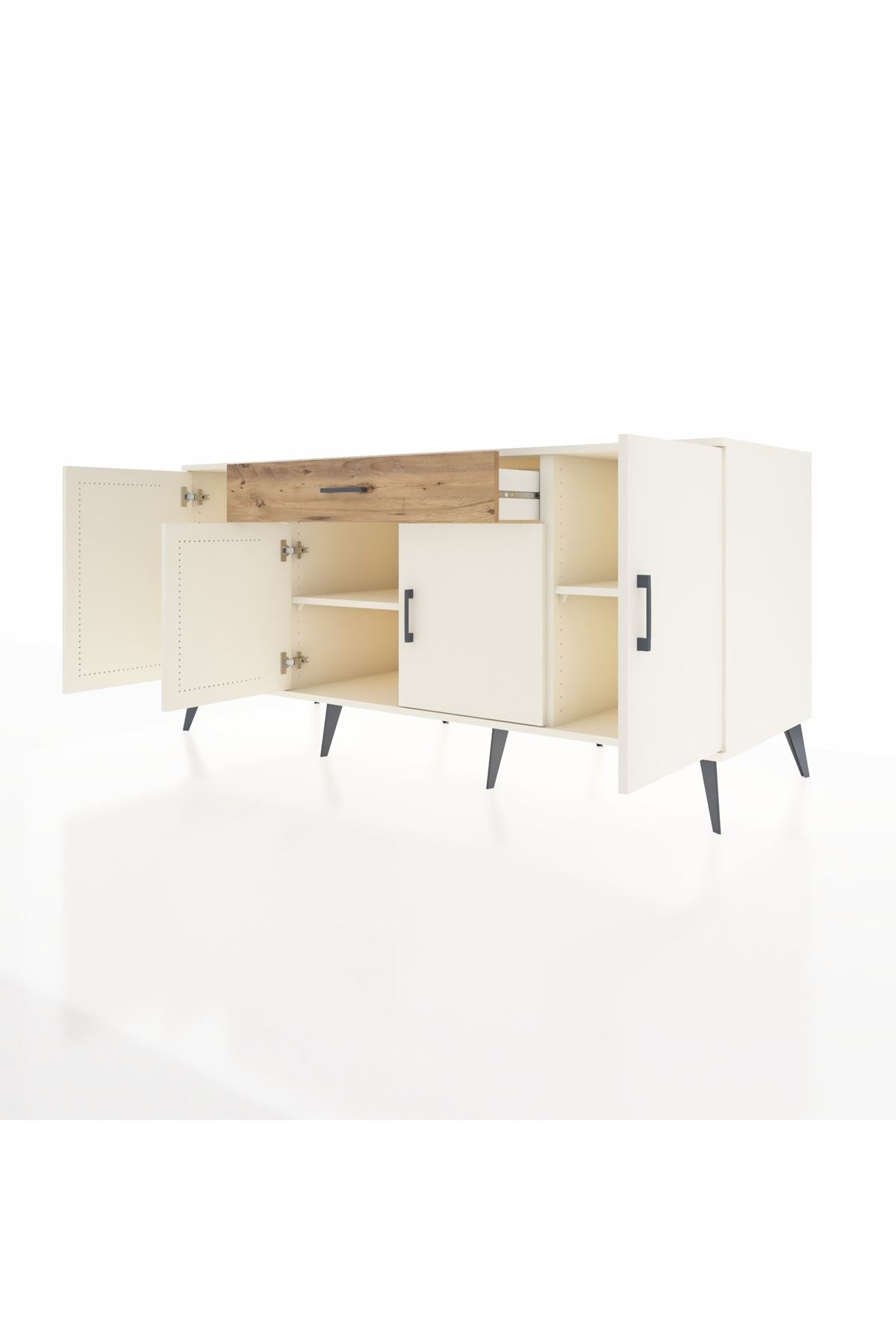 Kronos Konsol 3 Raflı Tek Çekmeceli 4 Kapaklı 176x59x83 - S610M007V06C