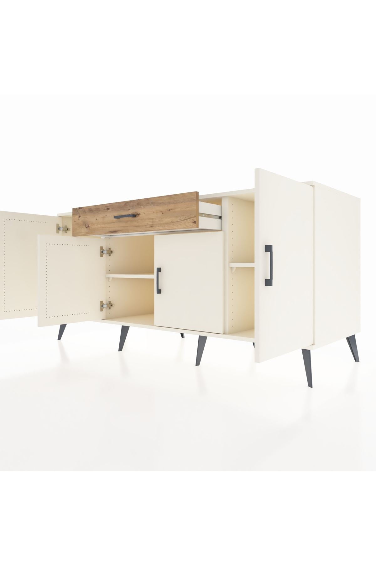 Kronos Konsol 3 Raflı Tek Çekmeceli 4 Kapaklı 176x59x83 - S610M007V06C