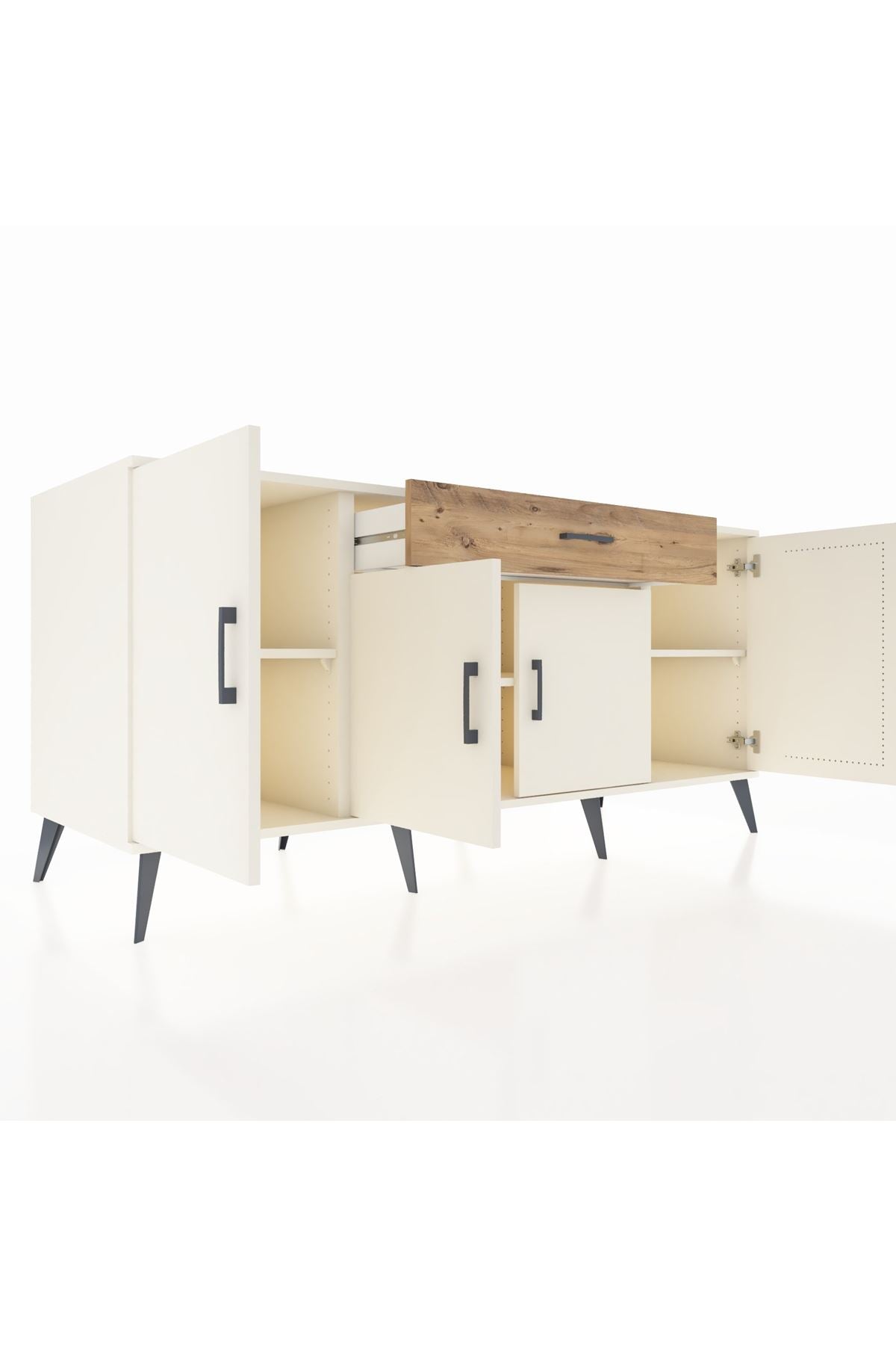 Kronos Konsol 3 Raflı Tek Çekmeceli 4 Kapaklı 176x59x83 - S610M007V06C