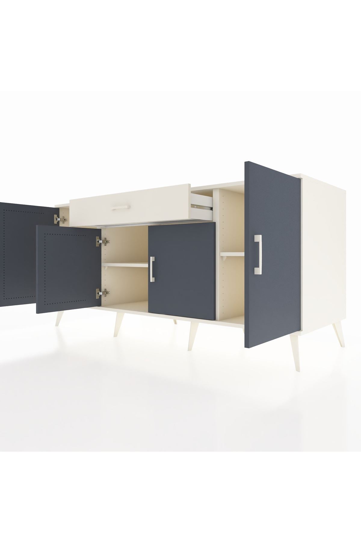 Kronos Konsol 3 Raflı Tek Çekmeceli 4 Kapaklı 176x59x83 - S610M007V07C