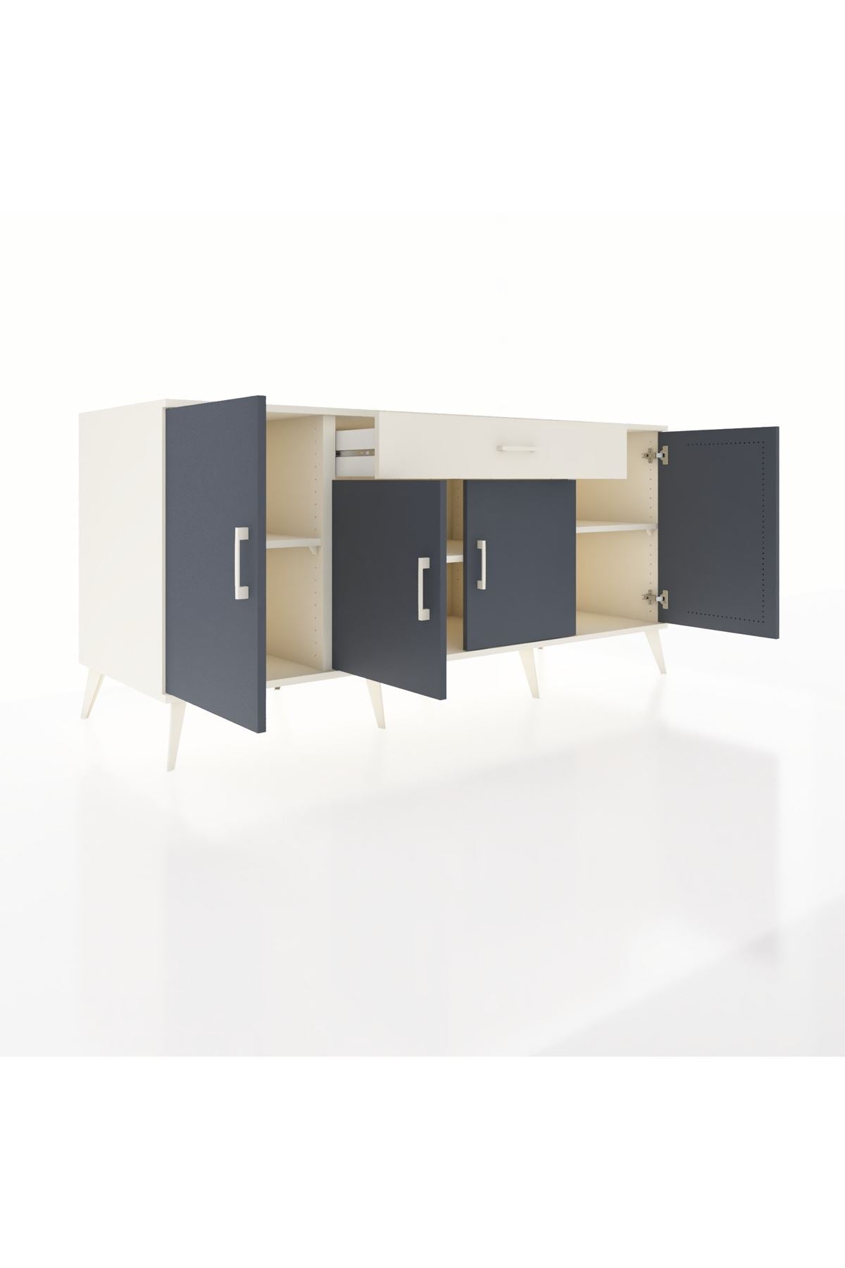 Kronos Konsol 3 Raflı Tek Çekmeceli 4 Kapaklı 176x59x83 - S610M007V07C