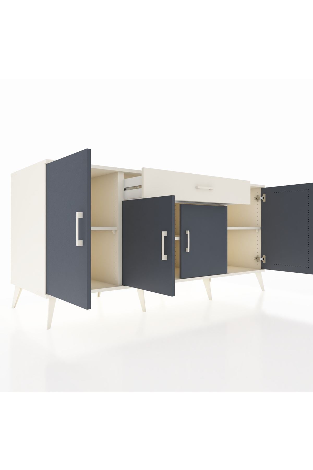 Kronos Konsol 3 Raflı Tek Çekmeceli 4 Kapaklı 176x59x83 - S610M007V07C