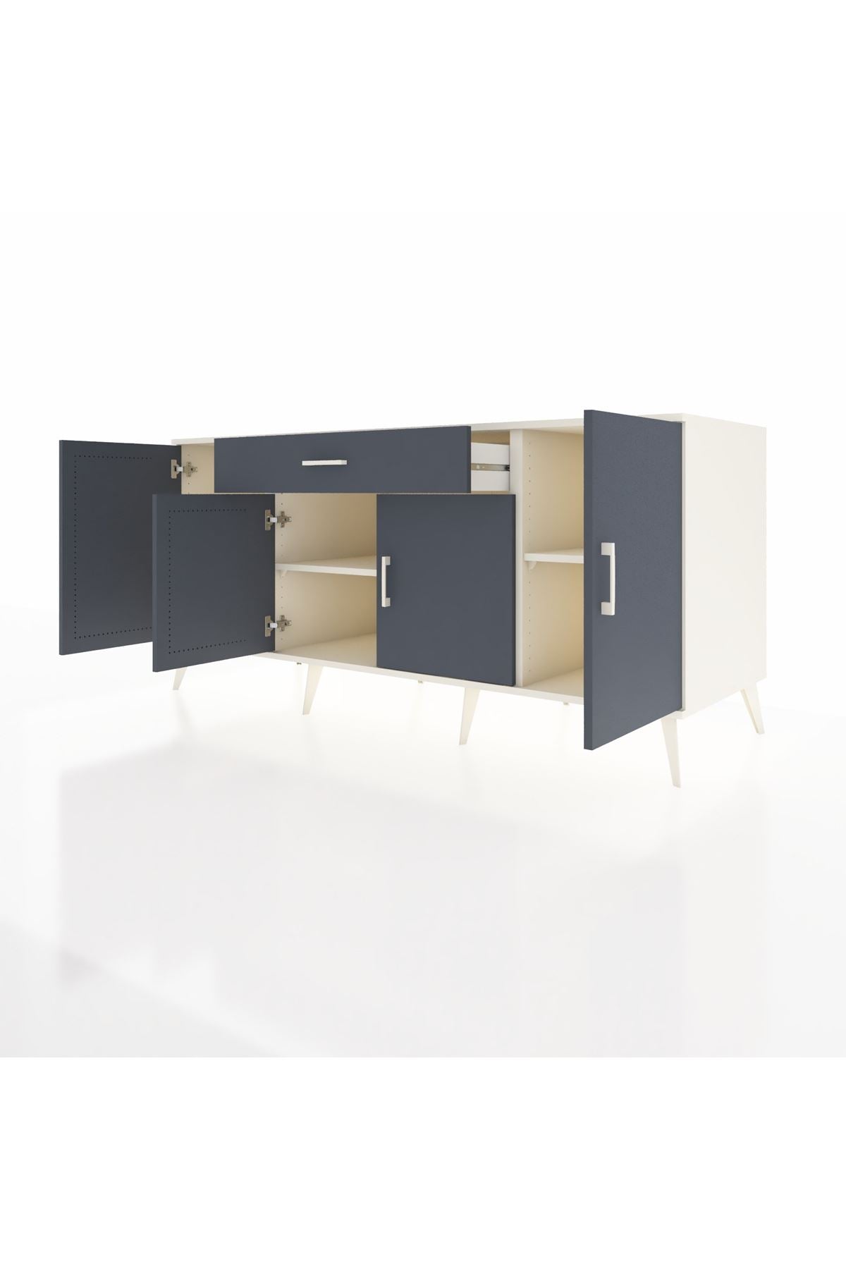 Kronos Konsol 3 Raflı Tek Çekmeceli 4 Kapaklı 176x59x83 - S610M007V08C