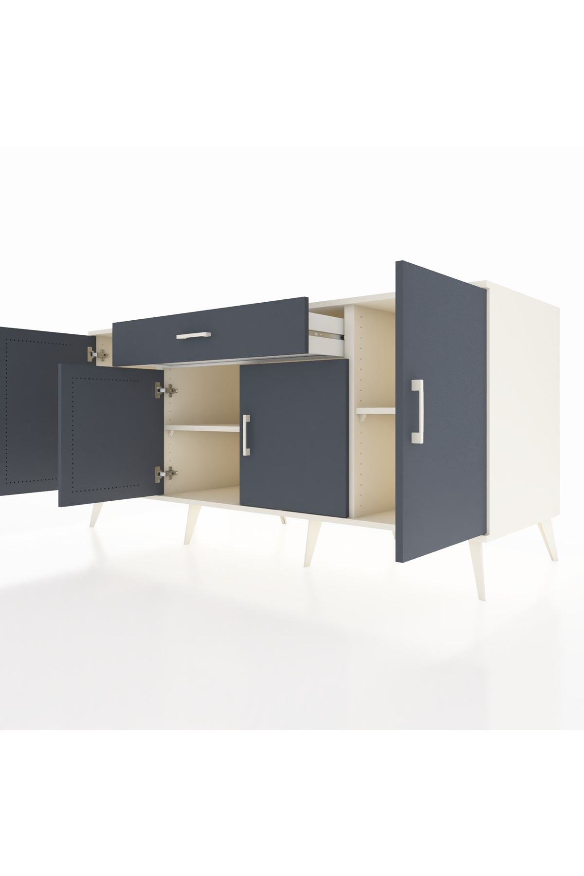 Kronos Konsol 3 Raflı Tek Çekmeceli 4 Kapaklı 176x59x83 - S610M007V08C