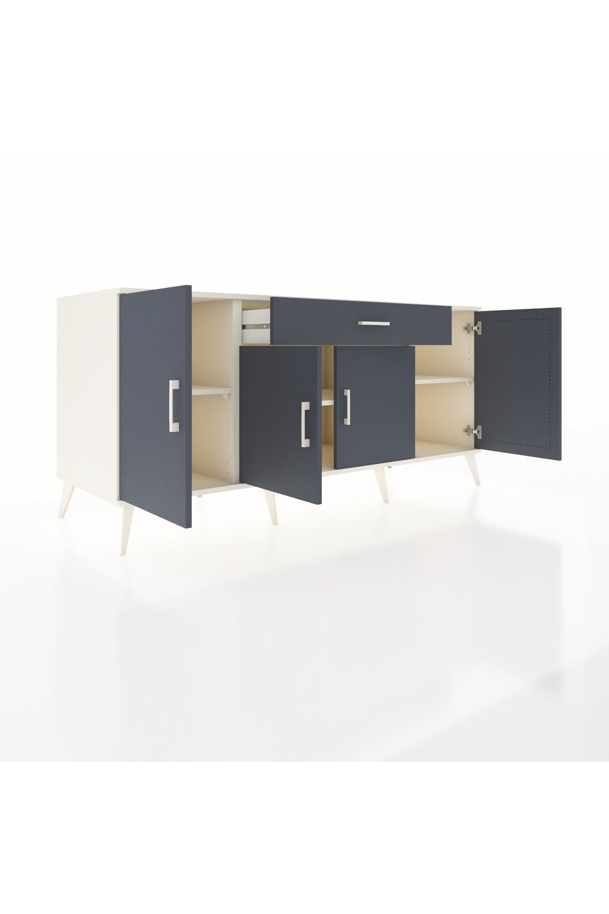 Kronos Konsol 3 Raflı Tek Çekmeceli 4 Kapaklı 176x59x83 - S610M007V08C