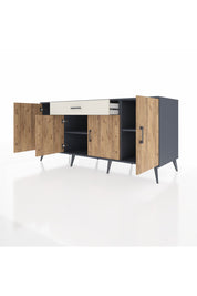 Kronos Konsol 3 Raflı Tek Çekmeceli 4 Kapaklı 176x59x83 - S610M007V10C