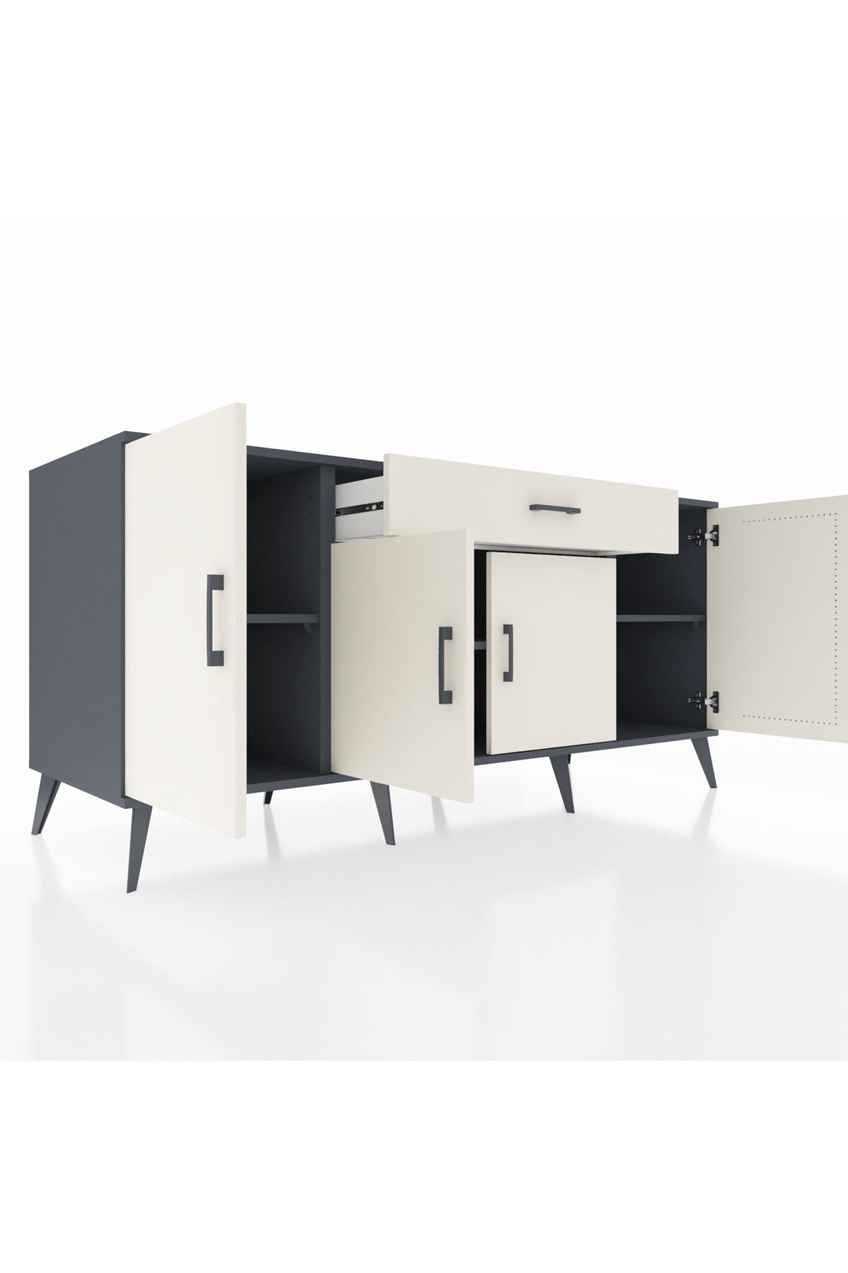 Kronos Konsol 3 Raflı Tek Çekmeceli 4 Kapaklı 176x59x83 - S610M007V13C