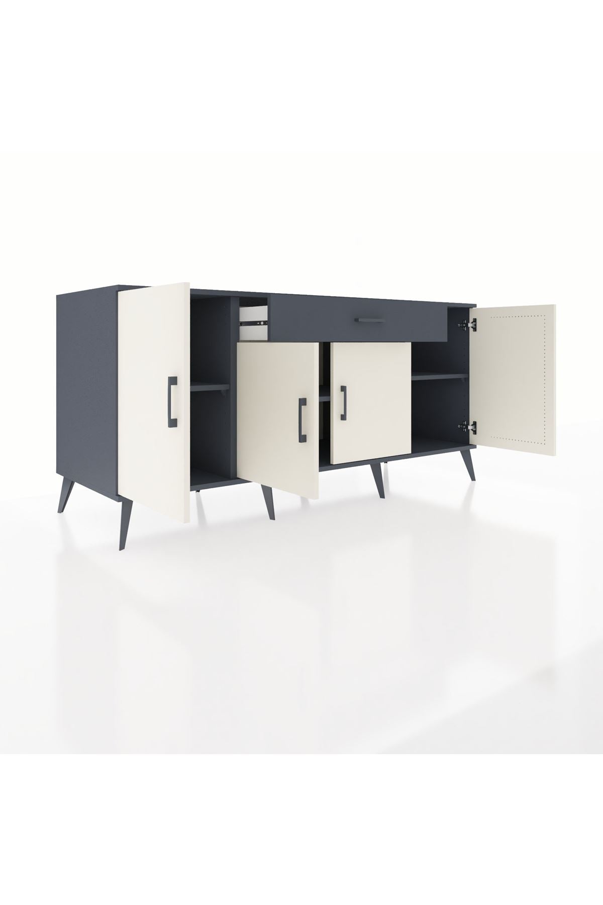 Kronos Konsol 3 Raflı Tek Çekmeceli 4 Kapaklı 176x59x83 - S610M007V14C