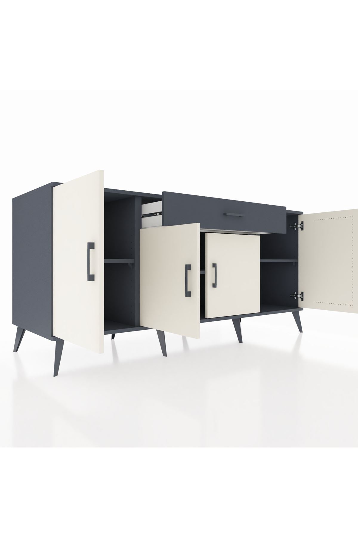 Kronos Konsol 3 Raflı Tek Çekmeceli 4 Kapaklı 176x59x83 - S610M007V14C