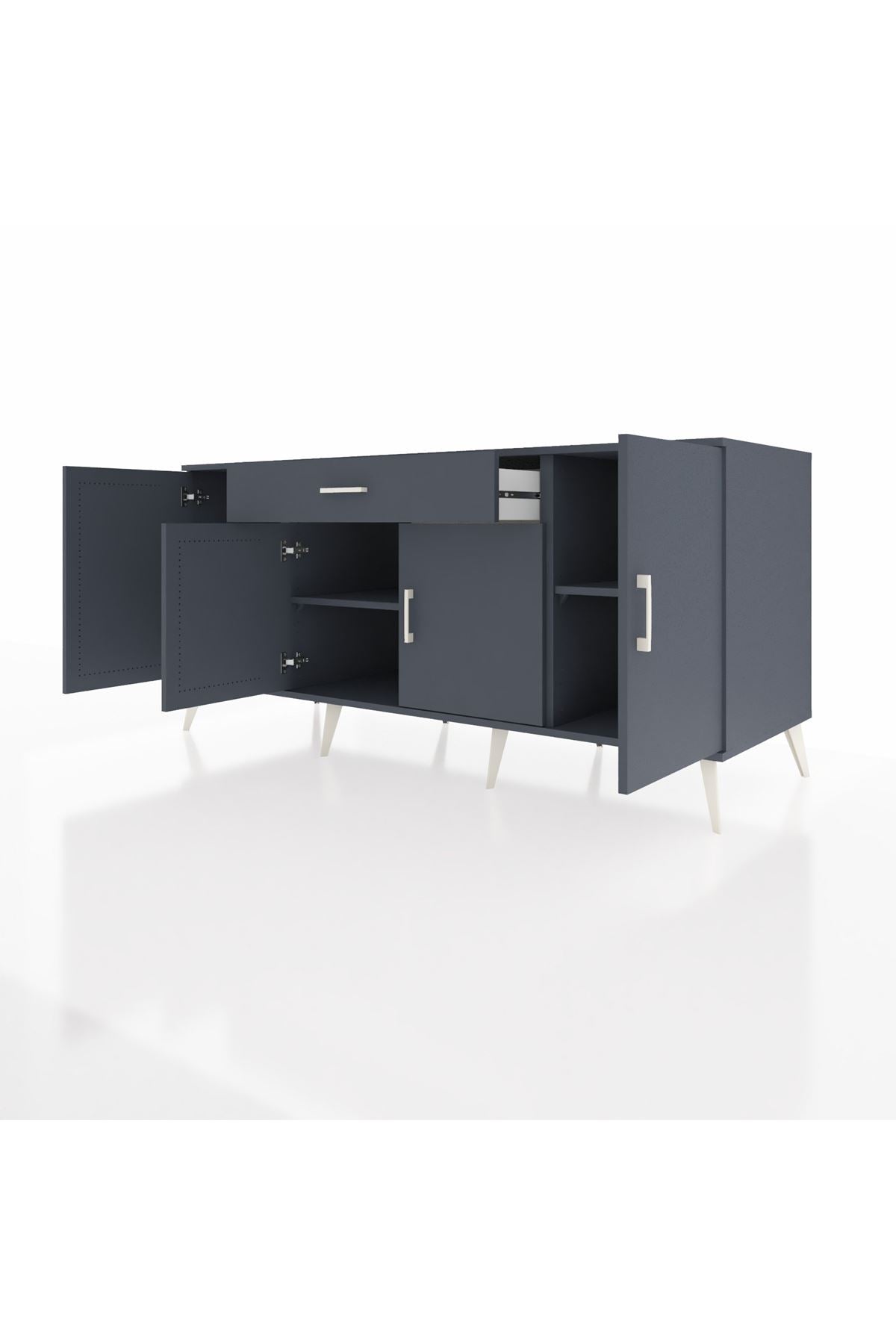 Kronos Konsol 3 Raflı Tek Çekmeceli 4 Kapaklı 176x59x83 - S610M007V17C