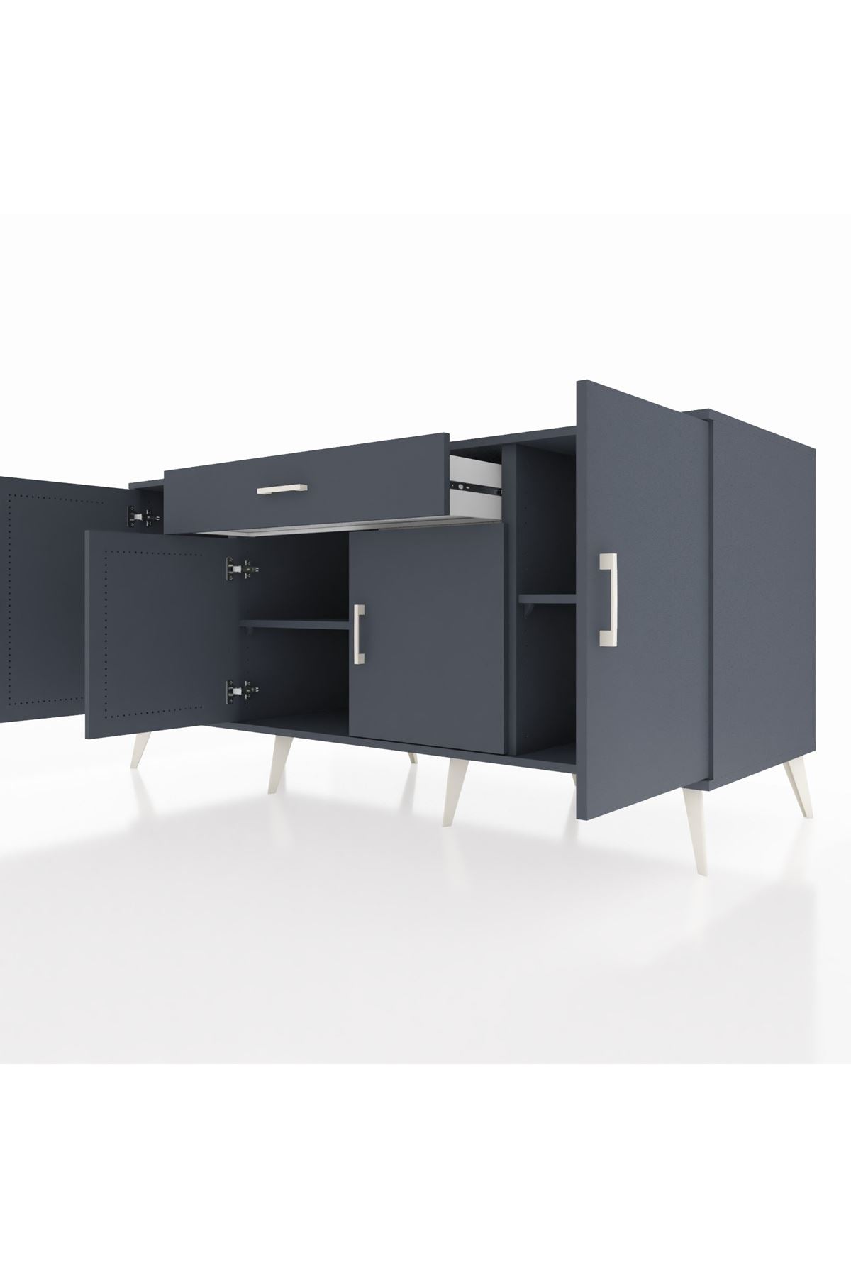 Kronos Konsol 3 Raflı Tek Çekmeceli 4 Kapaklı 176x59x83 - S610M007V17C