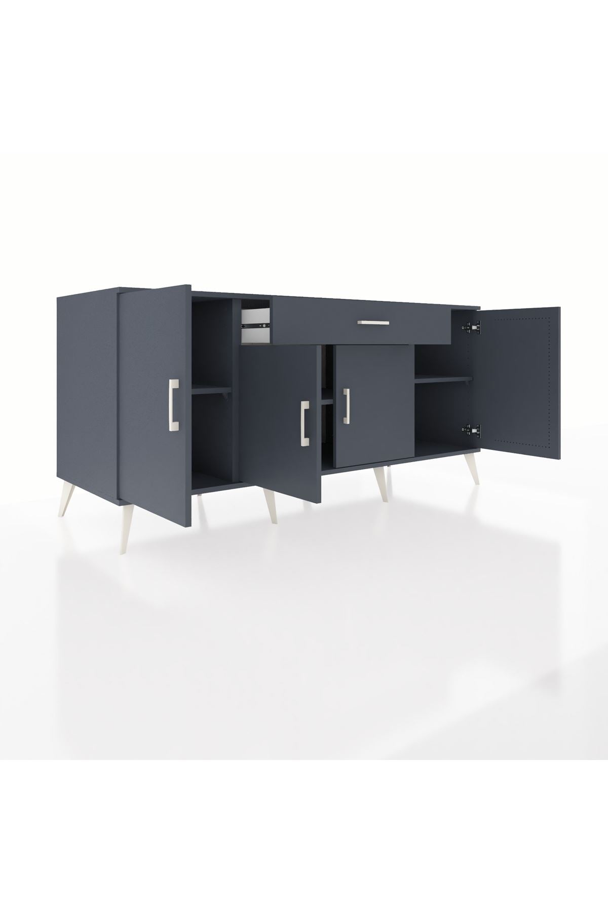 Kronos Konsol 3 Raflı Tek Çekmeceli 4 Kapaklı 176x59x83 - S610M007V17C