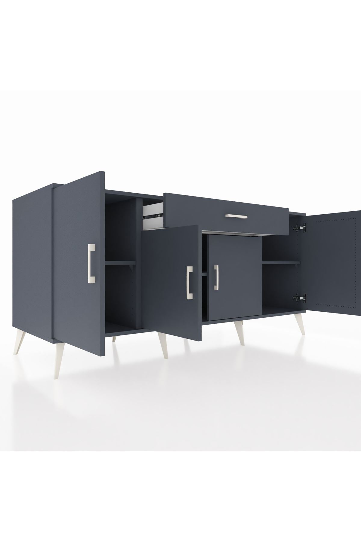 Kronos Konsol 3 Raflı Tek Çekmeceli 4 Kapaklı 176x59x83 - S610M007V17C