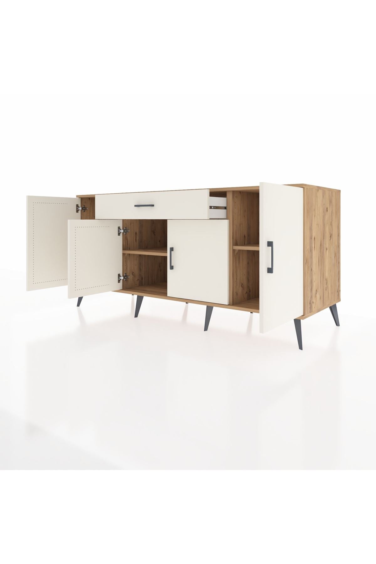 Kronos Konsol 3 Raflı Tek Çekmeceli 4 Kapaklı 176x59x83 - S610M007V22C