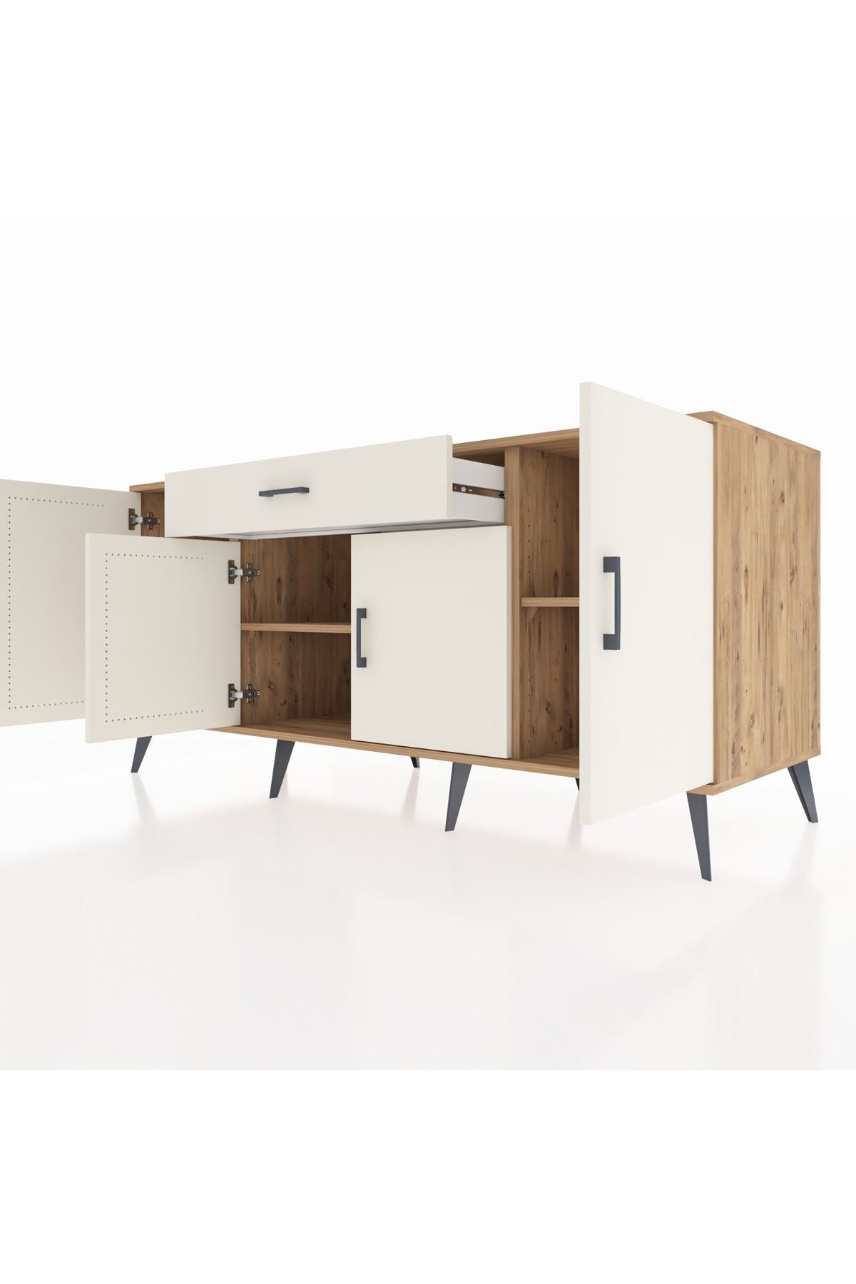 Kronos Konsol 3 Raflı Tek Çekmeceli 4 Kapaklı 176x59x83 - S610M007V22C