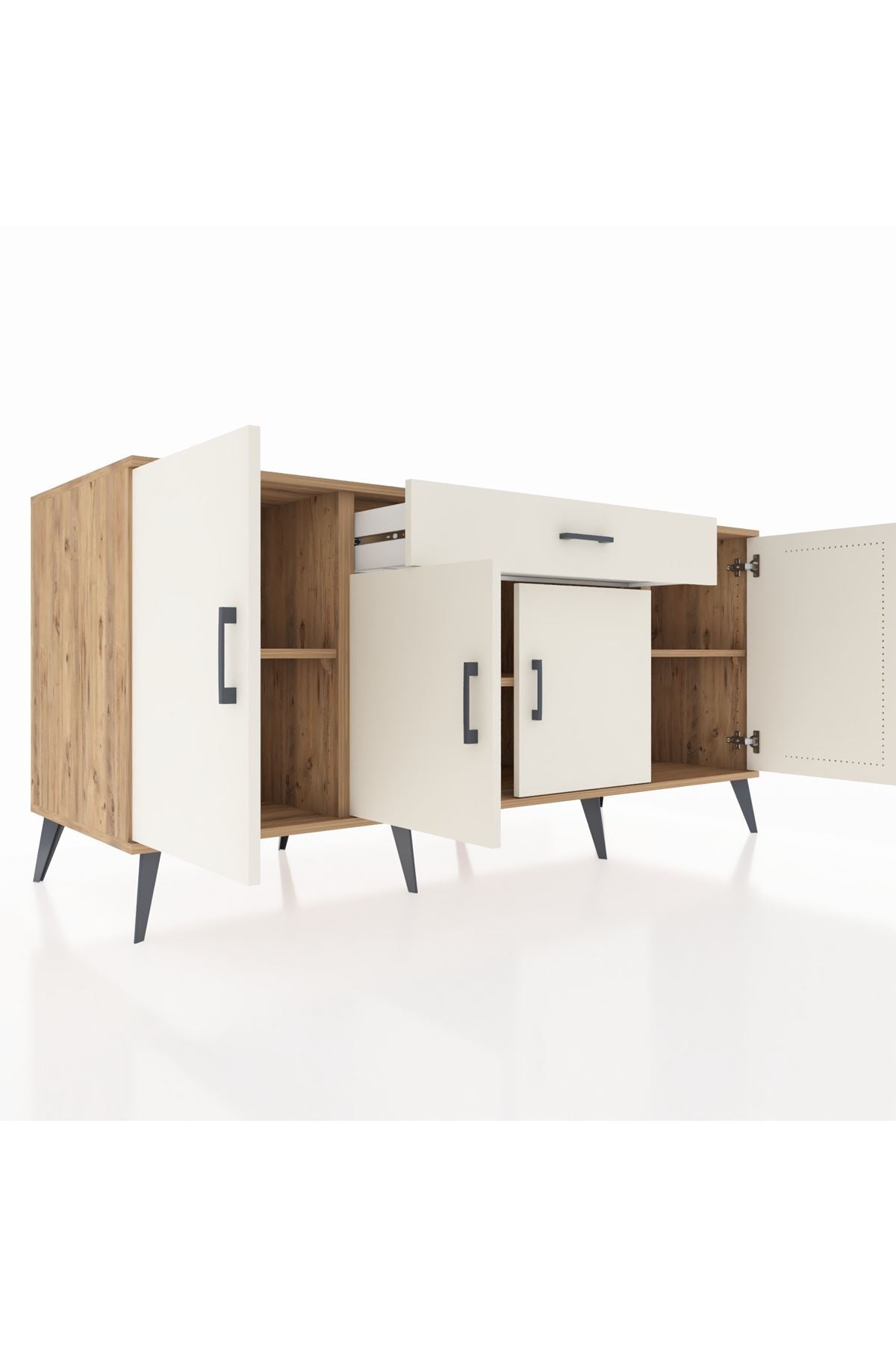 Kronos Konsol 3 Raflı Tek Çekmeceli 4 Kapaklı 176x59x83 - S610M007V22C