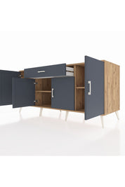 Kronos Konsol 3 Raflı Tek Çekmeceli 4 Kapaklı 176x59x83 - S610M007V26C