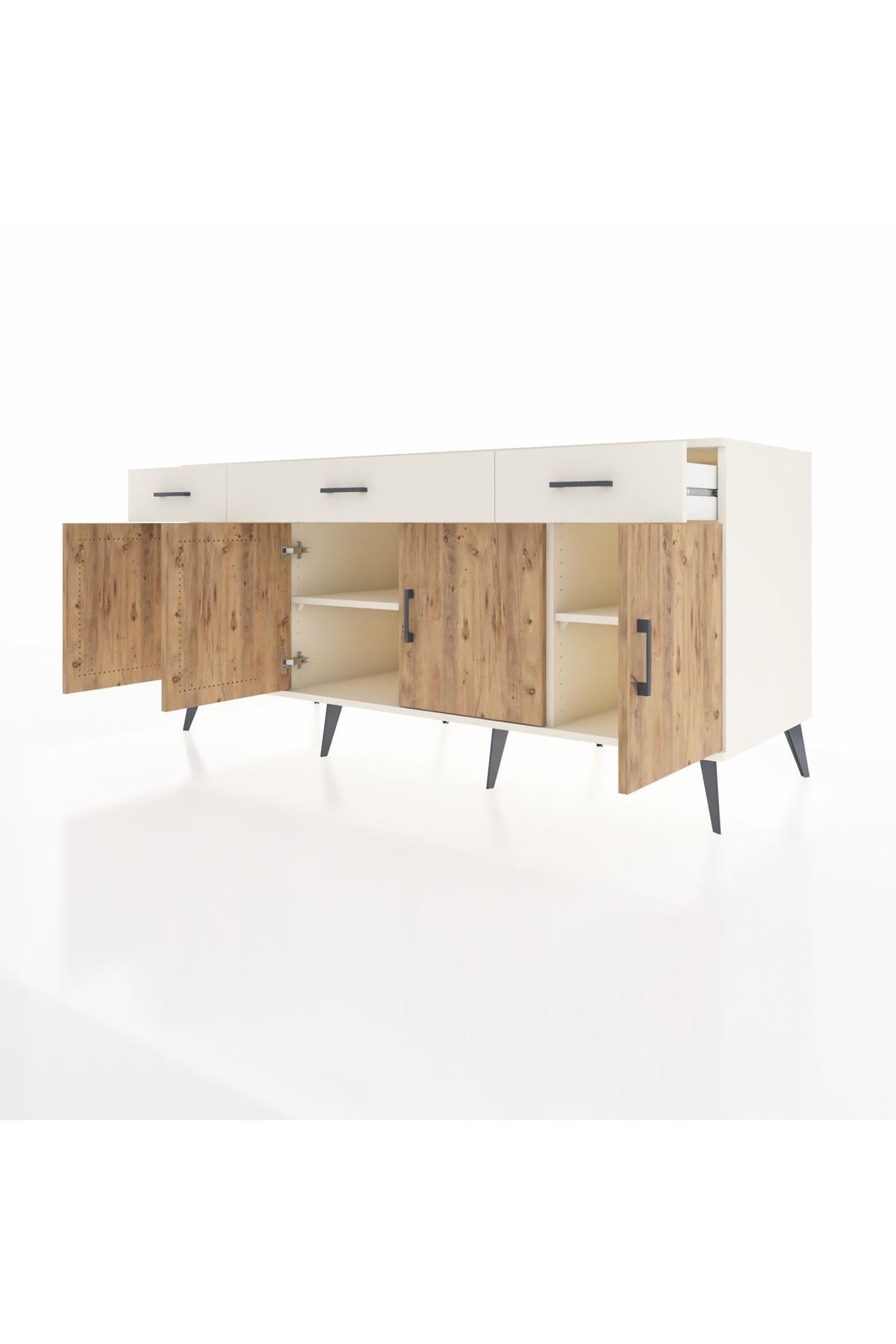 Kronos Konsol 3 Raflı 3 Çekmeceli 4 Kapaklı 176x59x83 - S610M008V01C