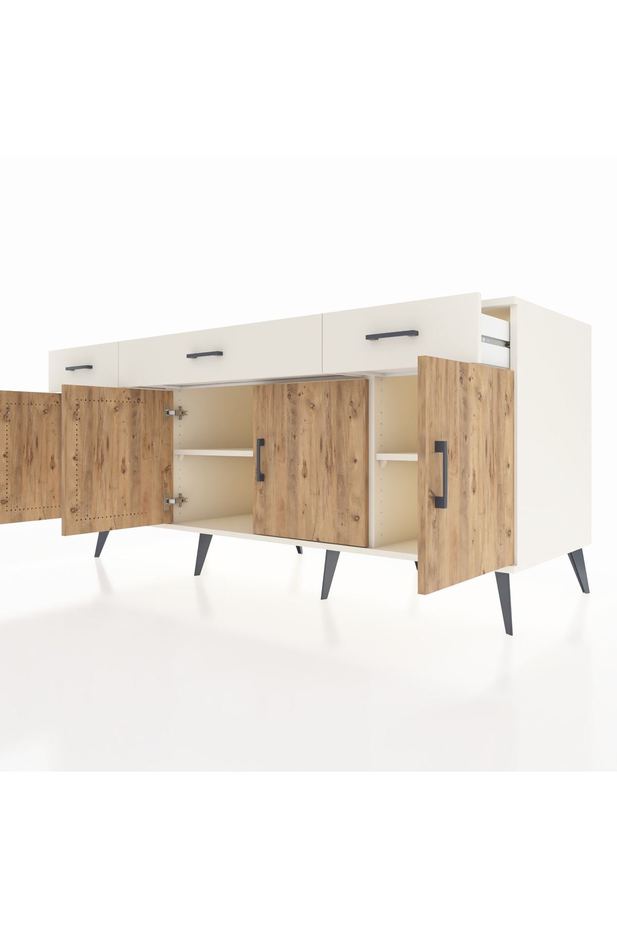 Kronos Konsol 3 Raflı 3 Çekmeceli 4 Kapaklı 176x59x83 - S610M008V01C