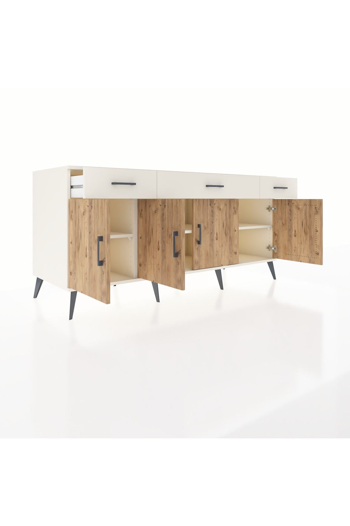 Kronos Konsol 3 Raflı 3 Çekmeceli 4 Kapaklı 176x59x83 - S610M008V01C