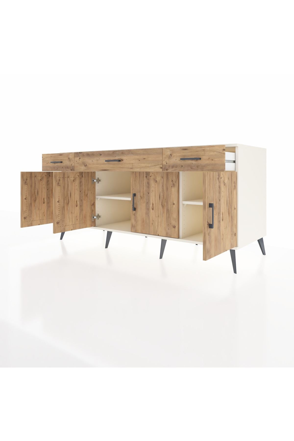 Kronos Konsol 3 Raflı 3 Çekmeceli 4 Kapaklı 176x59x83 - S610M008V03C