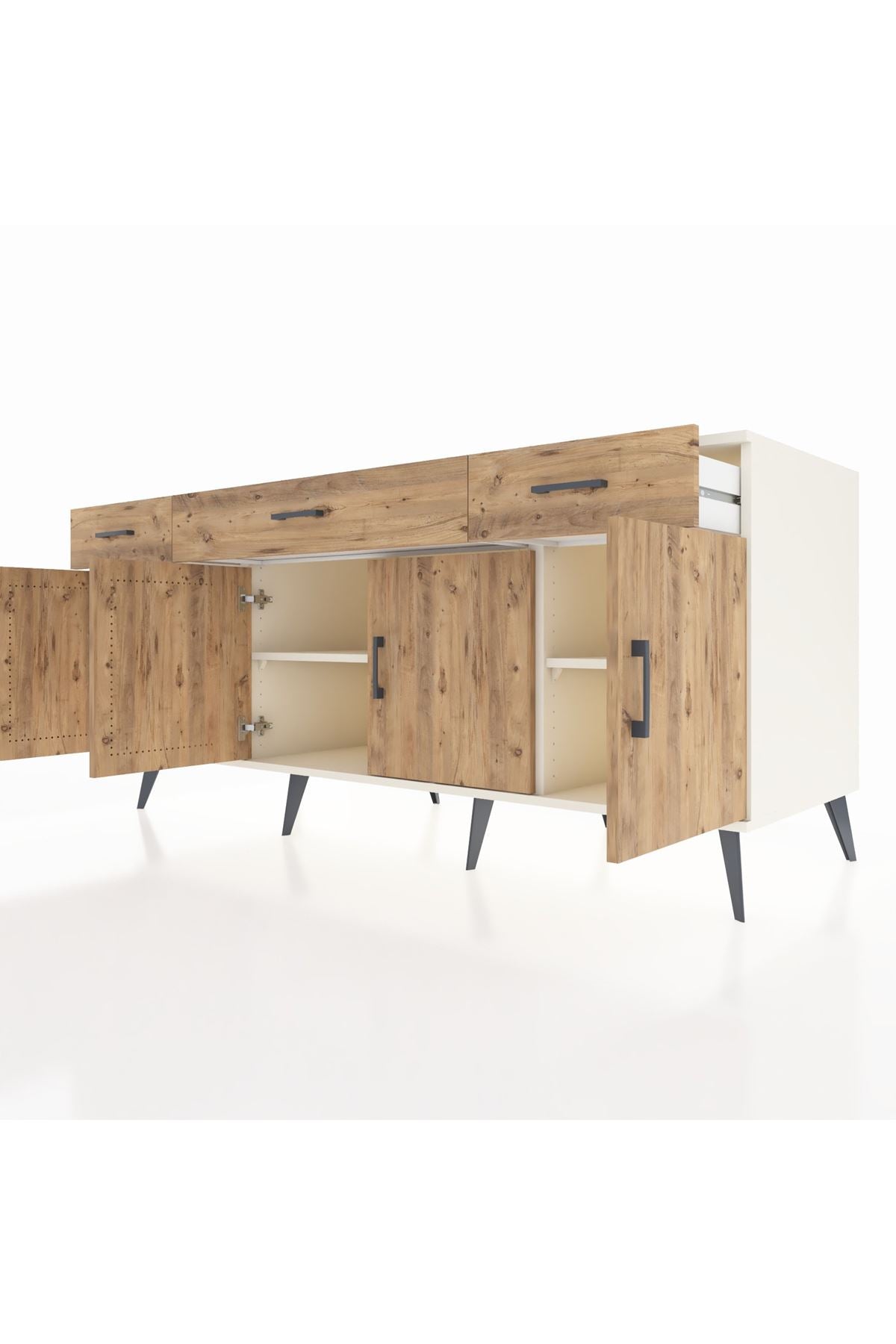Kronos Konsol 3 Raflı 3 Çekmeceli 4 Kapaklı 176x59x83 - S610M008V03C