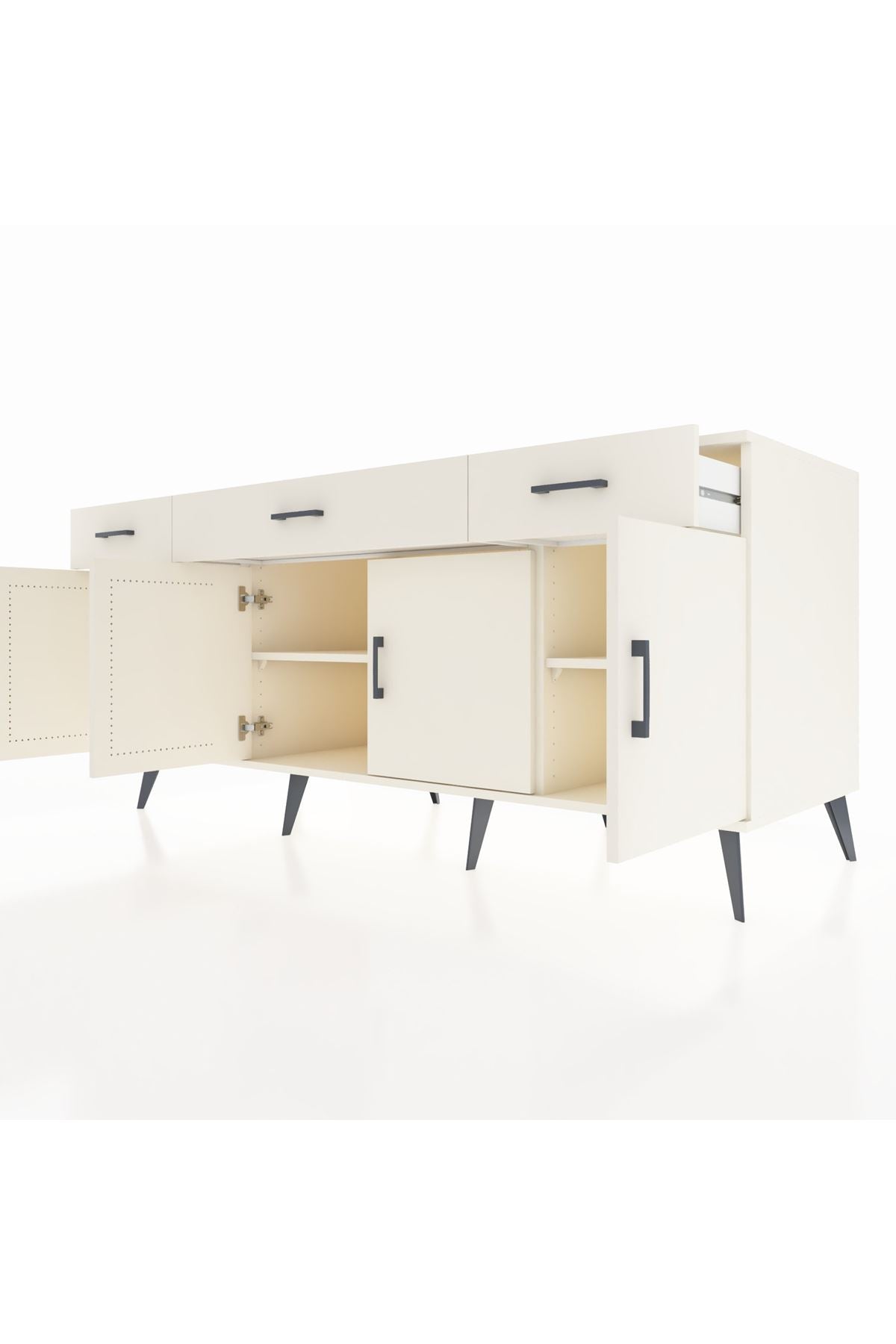 Kronos Konsol 3 Raflı 3 Çekmeceli 4 Kapaklı 176x59x83 - S610M008V04C