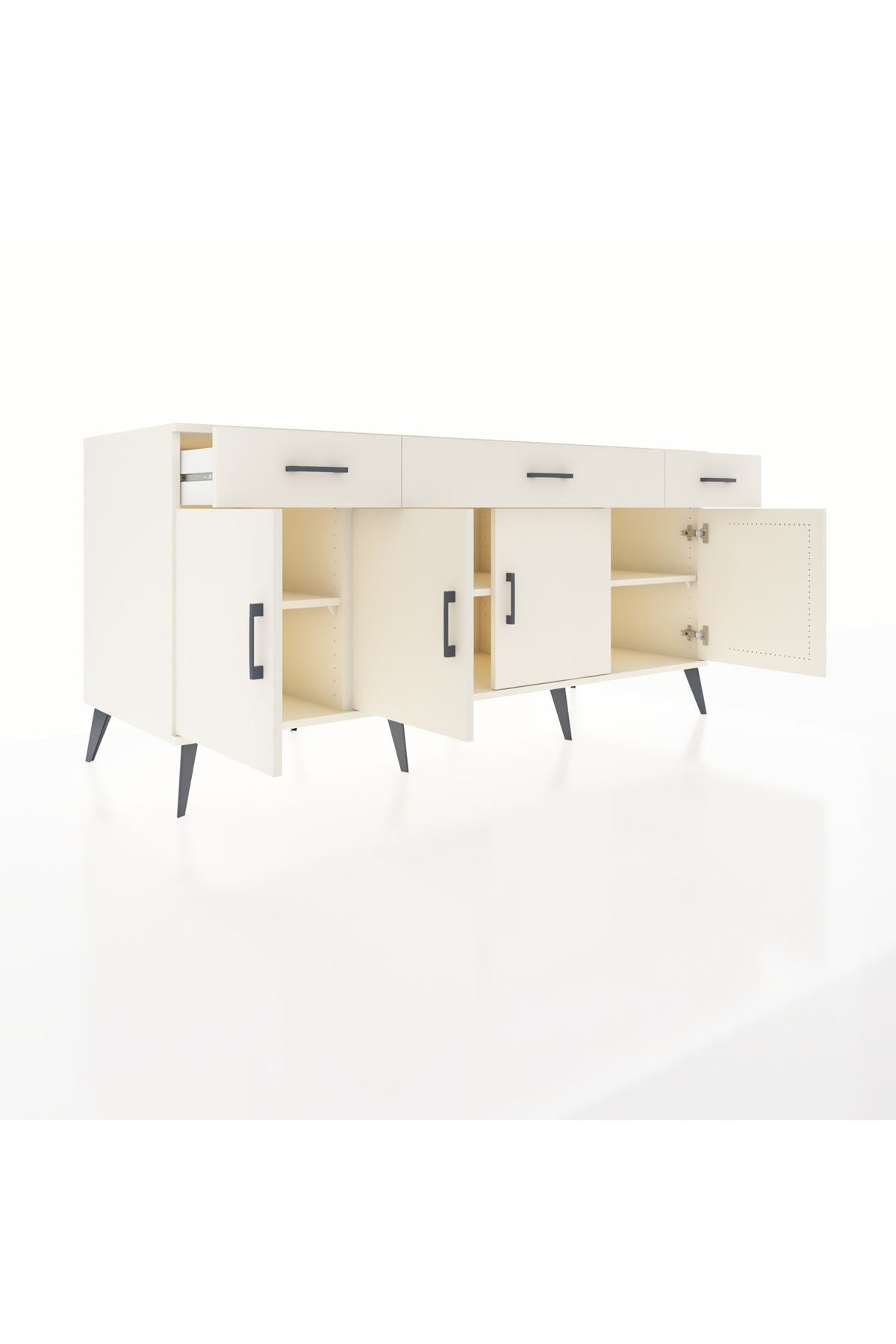 Kronos Konsol 3 Raflı 3 Çekmeceli 4 Kapaklı 176x59x83 - S610M008V04C