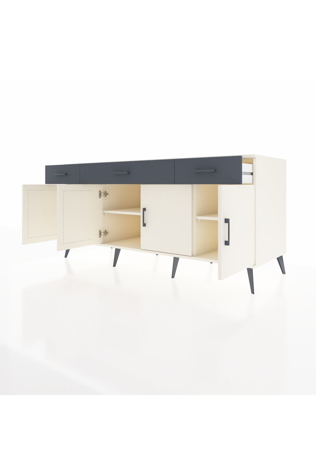 Kronos Konsol 3 Raflı 3 Çekmeceli 4 Kapaklı 176x59x83 - S610M008V05C