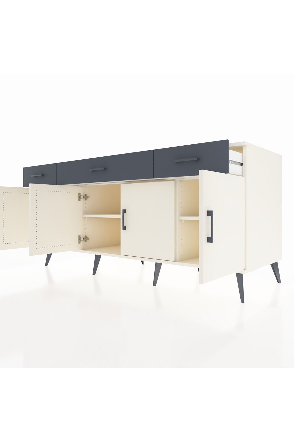 Kronos Konsol 3 Raflı 3 Çekmeceli 4 Kapaklı 176x59x83 - S610M008V05C