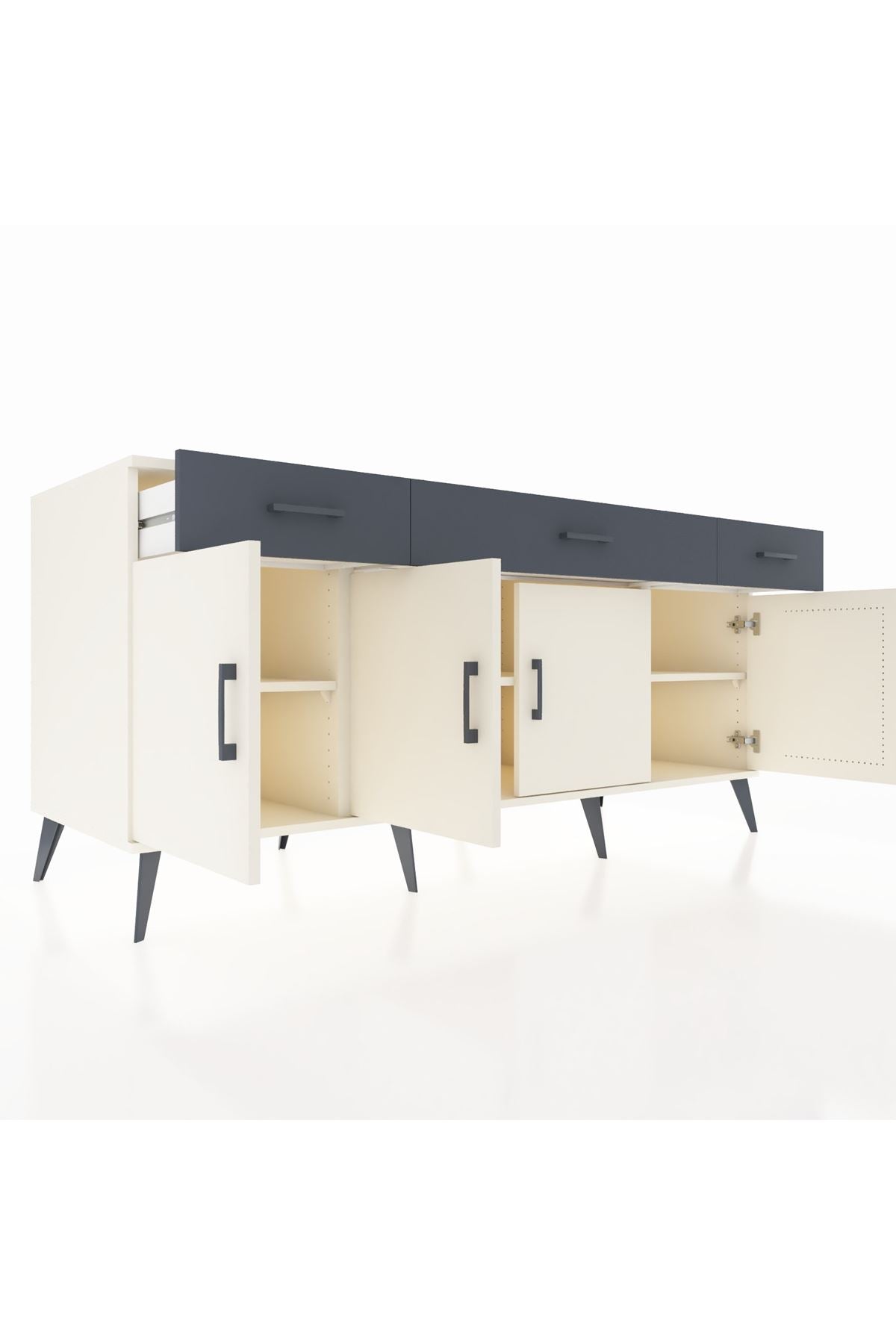 Kronos Konsol 3 Raflı 3 Çekmeceli 4 Kapaklı 176x59x83 - S610M008V05C