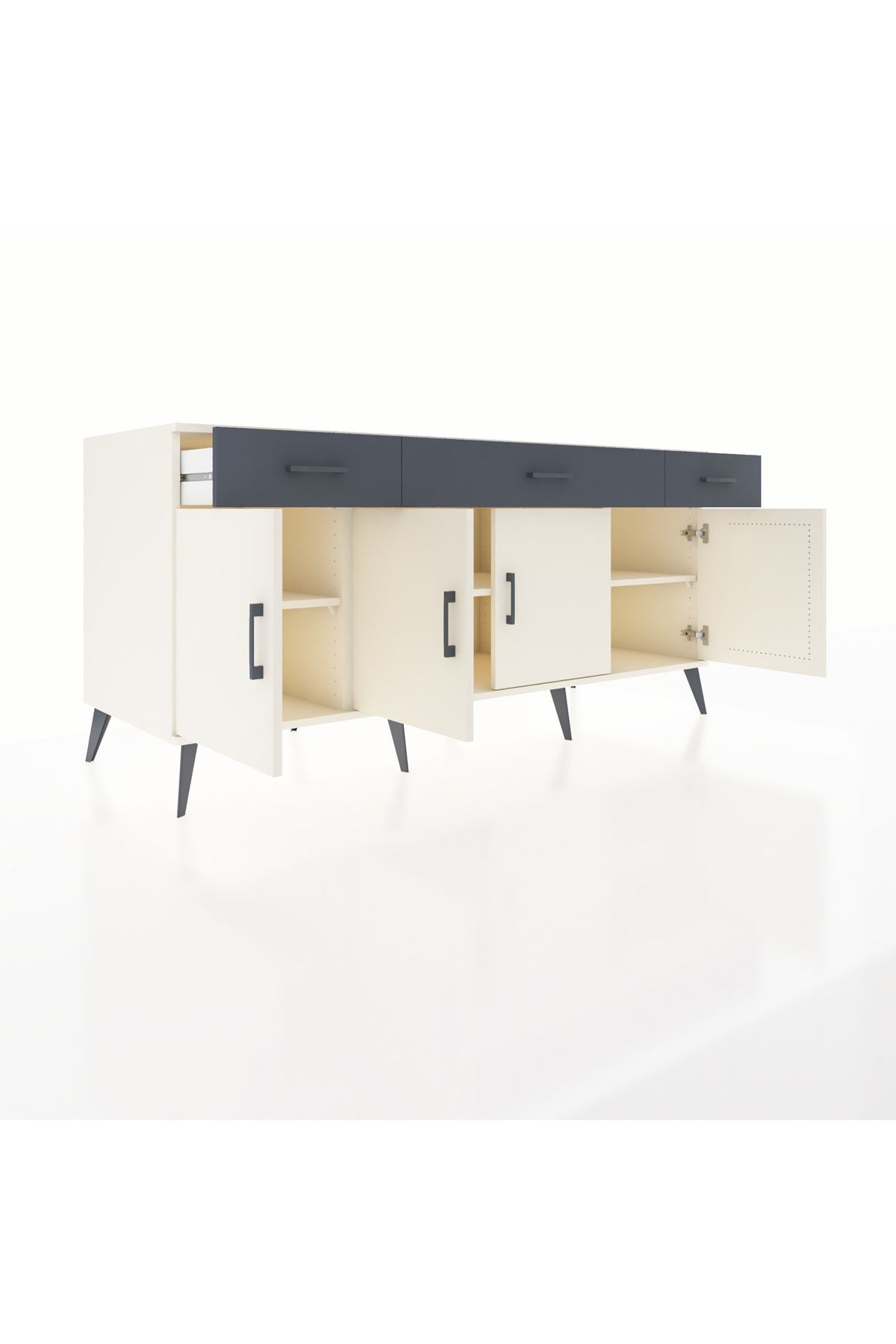 Kronos Konsol 3 Raflı 3 Çekmeceli 4 Kapaklı 176x59x83 - S610M008V05C