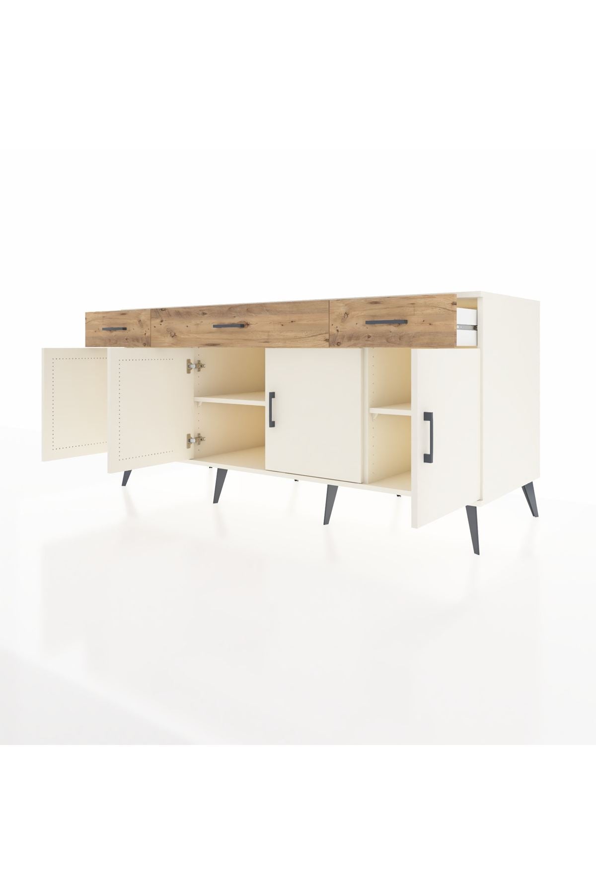 Kronos Konsol 3 Raflı 3 Çekmeceli 4 Kapaklı 176x59x83 - S610M008V06C