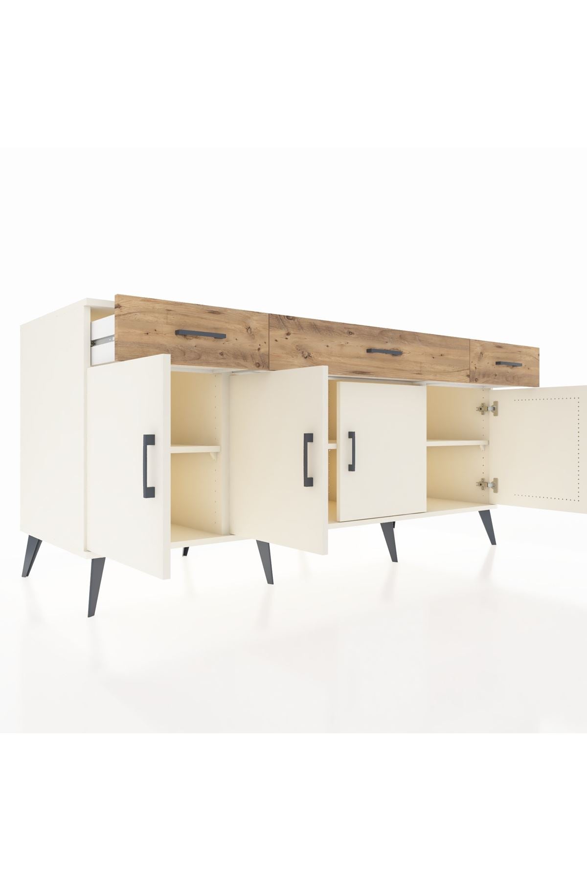 Kronos Konsol 3 Raflı 3 Çekmeceli 4 Kapaklı 176x59x83 - S610M008V06C