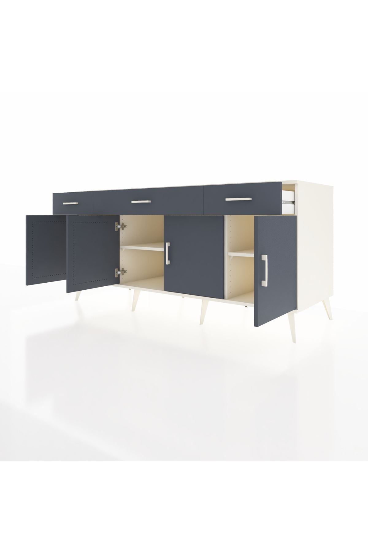 Kronos Konsol 3 Raflı 3 Çekmeceli 4 Kapaklı 176x59x83 - S610M008V08C