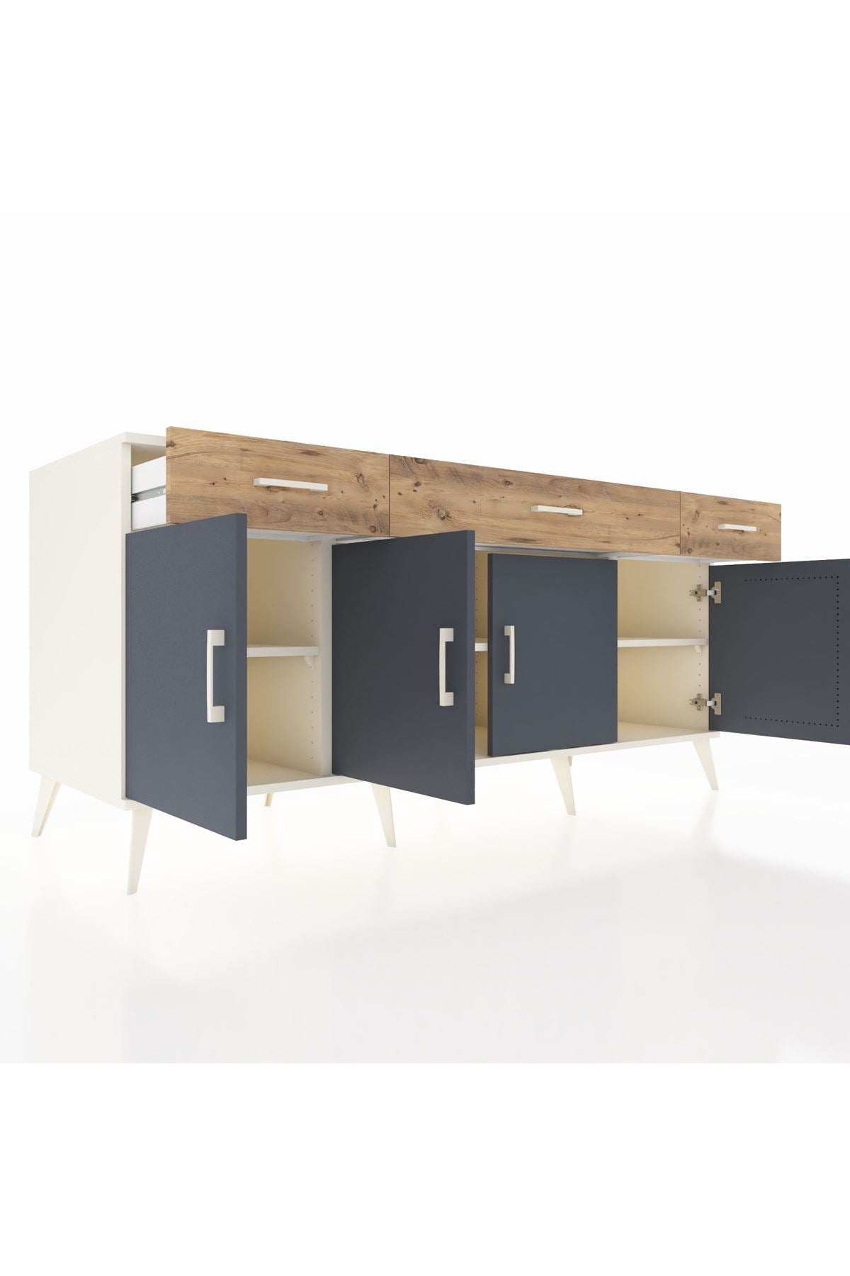 Kronos Konsol 3 Raflı 3 Çekmeceli 4 Kapaklı 176x59x83 - S610M008V09C