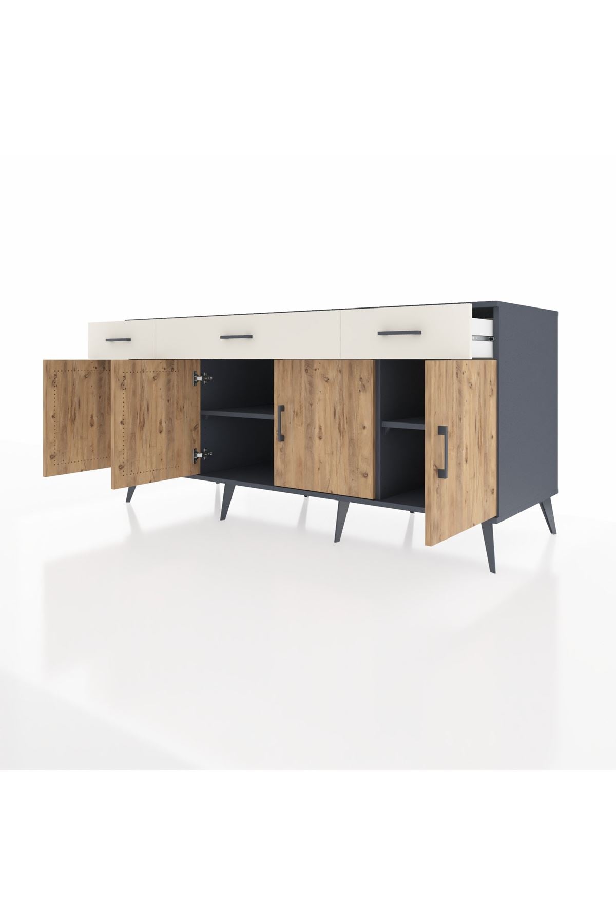 Kronos Konsol 3 Raflı 3 Çekmeceli 4 Kapaklı 176x59x83 - S610M008V10C