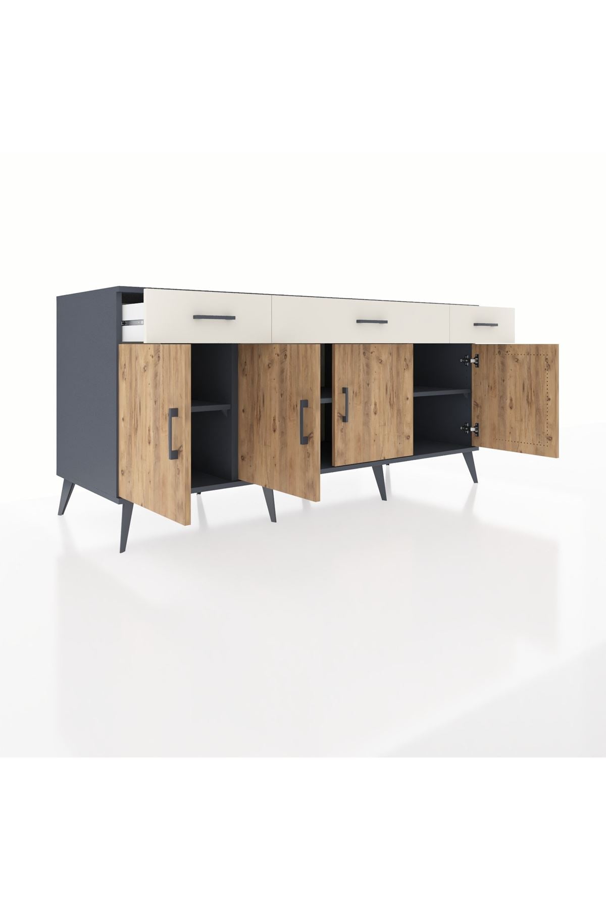 Kronos Konsol 3 Raflı 3 Çekmeceli 4 Kapaklı 176x59x83 - S610M008V10C