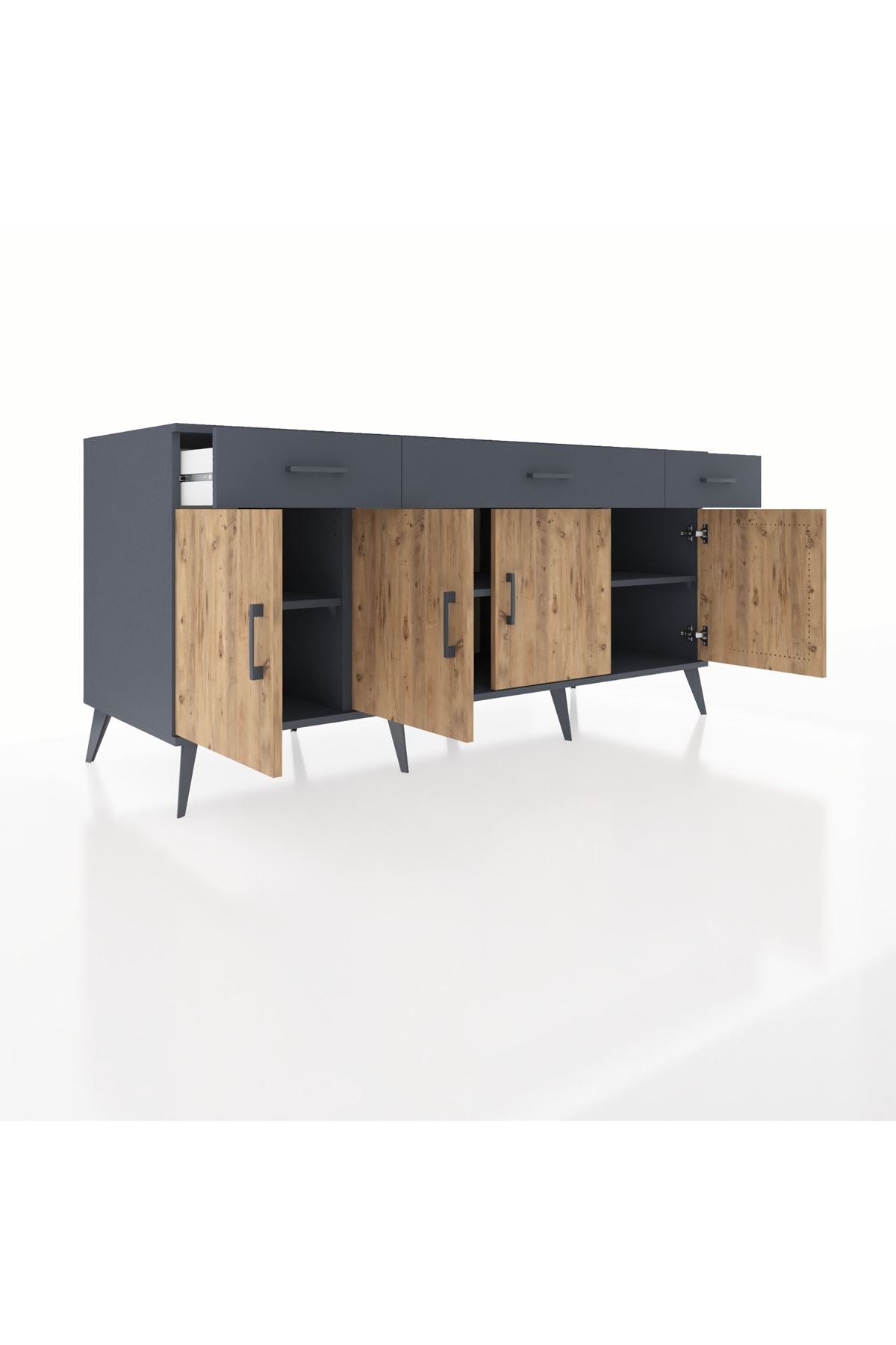 Kronos Konsol 3 Raflı 3 Çekmeceli 4 Kapaklı 176x59x83 - S610M008V11C