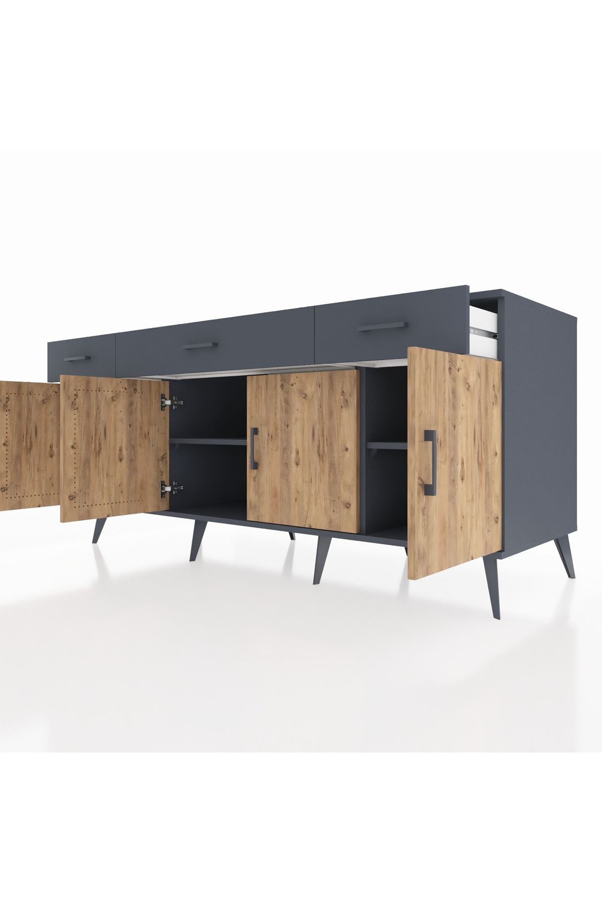 Kronos Konsol 3 Raflı 3 Çekmeceli 4 Kapaklı 176x59x83 - S610M008V11C