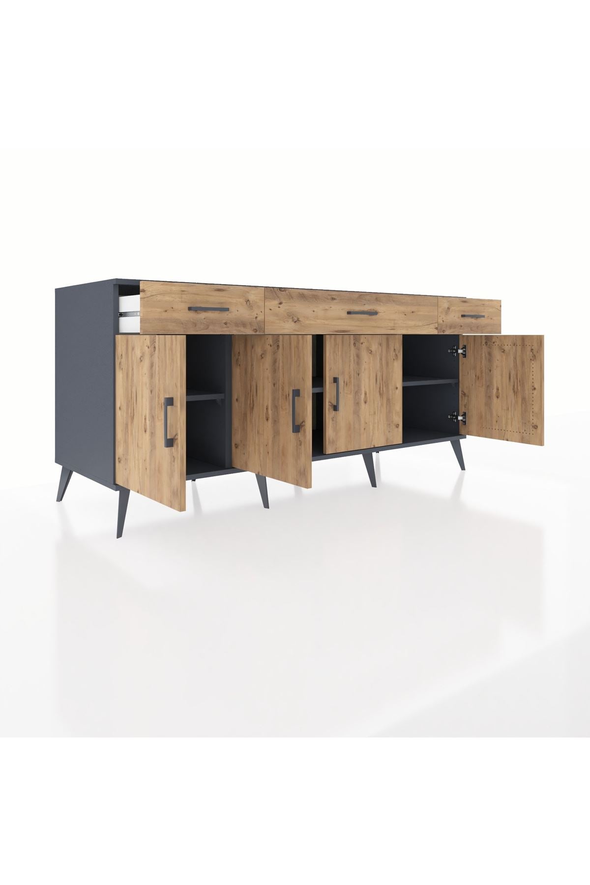 Kronos Konsol 3 Raflı 3 Çekmeceli 4 Kapaklı 176x59x83 - S610M008V12C
