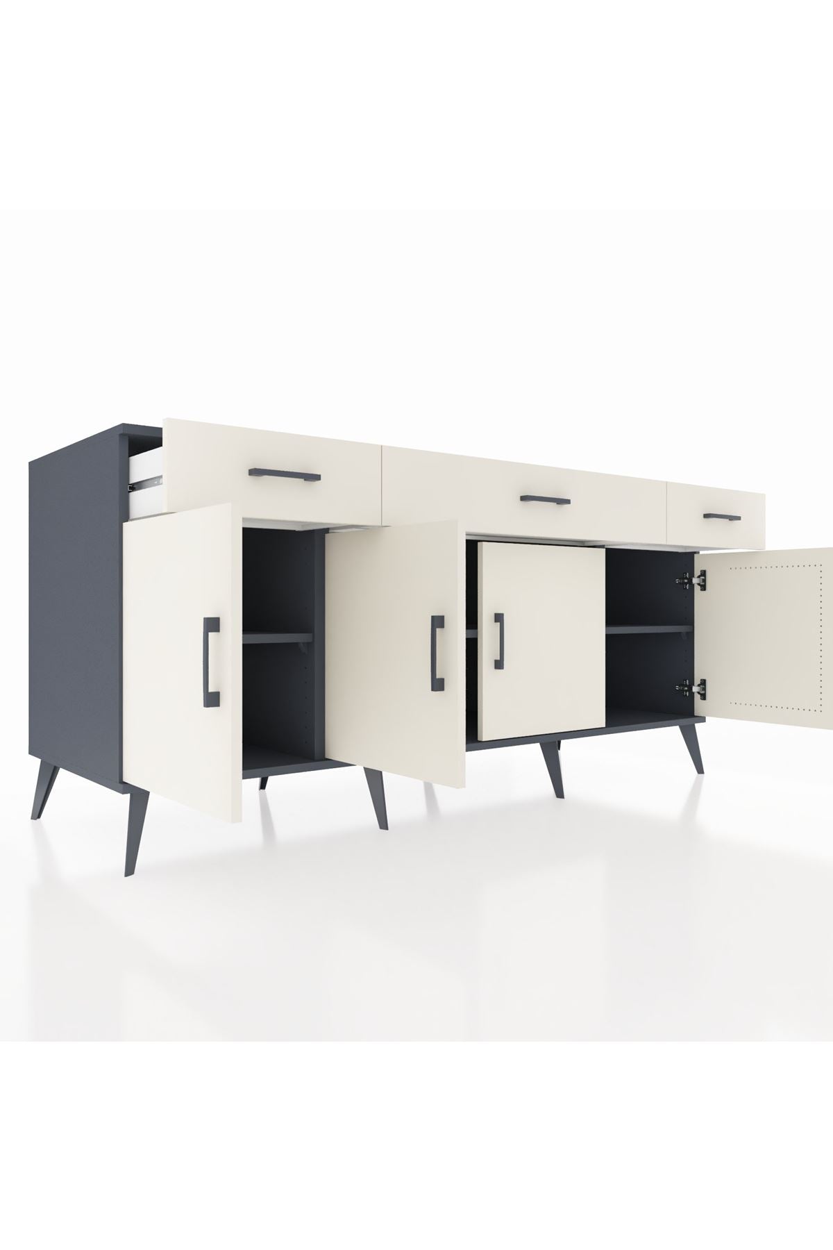Kronos Konsol 3 Raflı 3 Çekmeceli 4 Kapaklı 176x59x83 - S610M008V13C