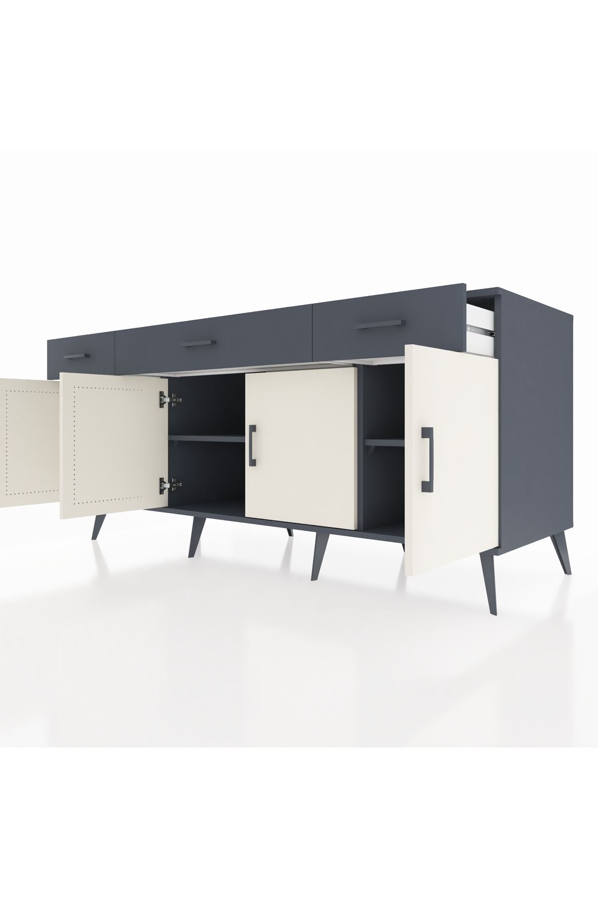 Kronos Konsol 3 Raflı 3 Çekmeceli 4 Kapaklı 176x59x83 - S610M008V14C