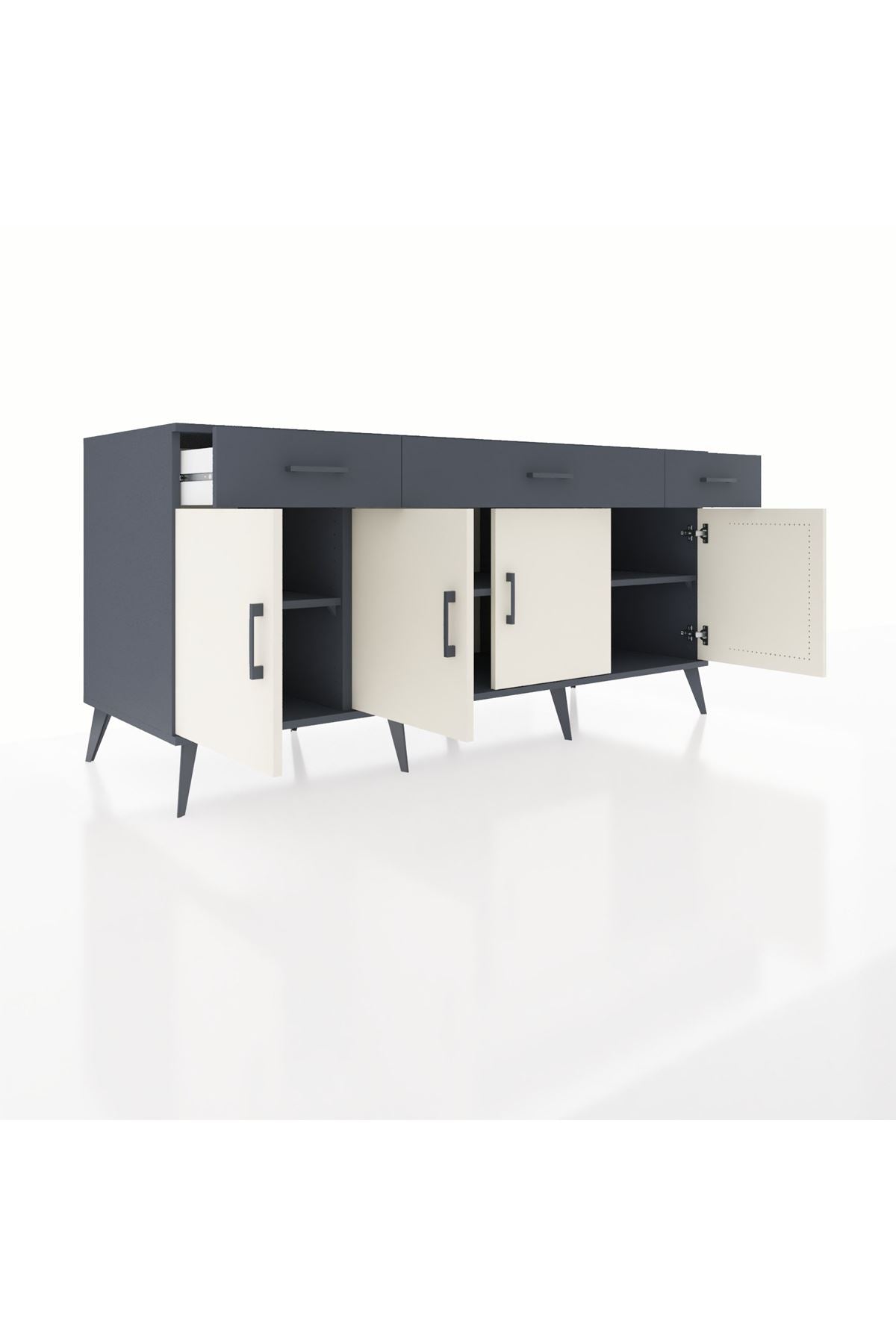 Kronos Konsol 3 Raflı 3 Çekmeceli 4 Kapaklı 176x59x83 - S610M008V14C