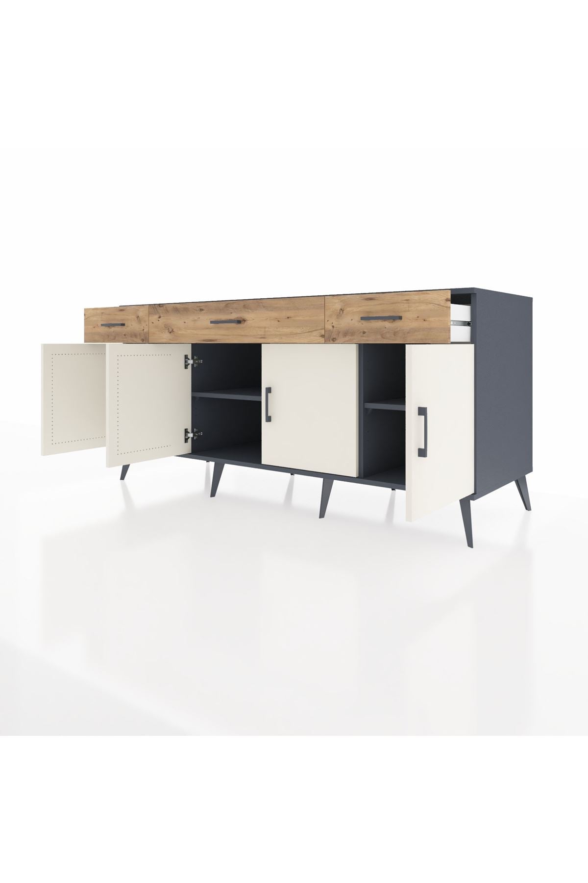 Kronos Konsol 3 Raflı 3 Çekmeceli 4 Kapaklı 176x59x83 - S610M008V15C