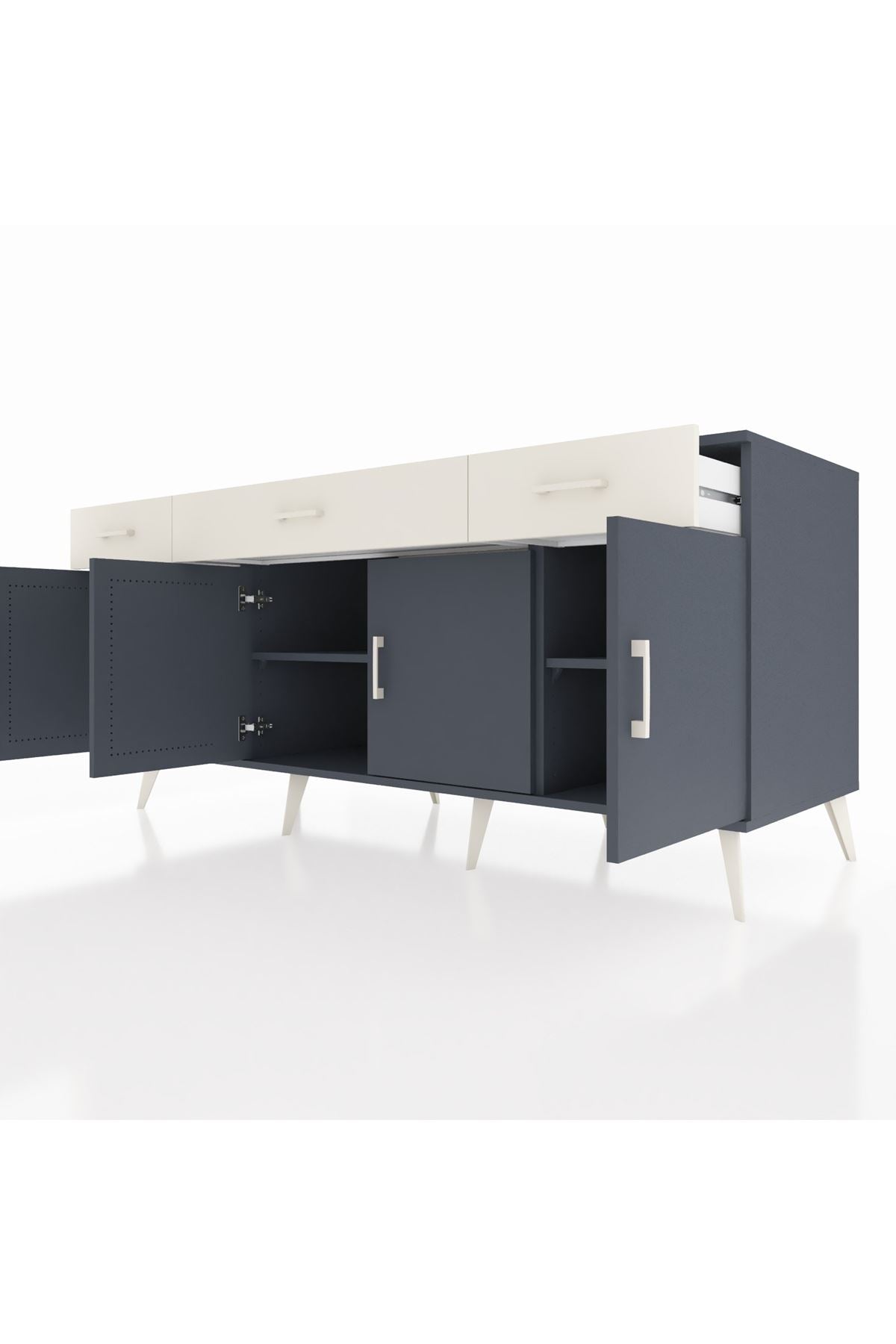 Kronos Konsol 3 Raflı 3 Çekmeceli 4 Kapaklı 176x59x83 - S610M008V16C