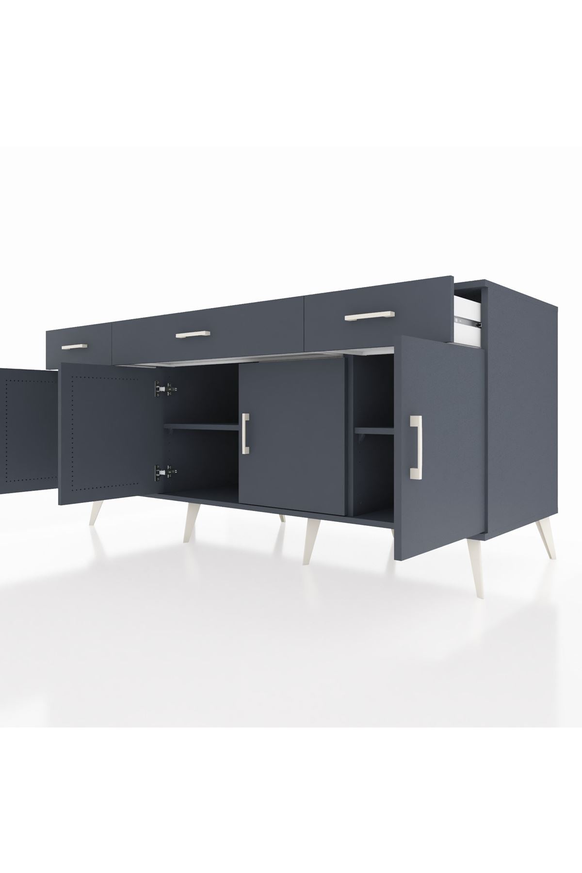 Kronos Konsol 3 Raflı 3 Çekmeceli 4 Kapaklı 176x59x83 - S610M008V17C