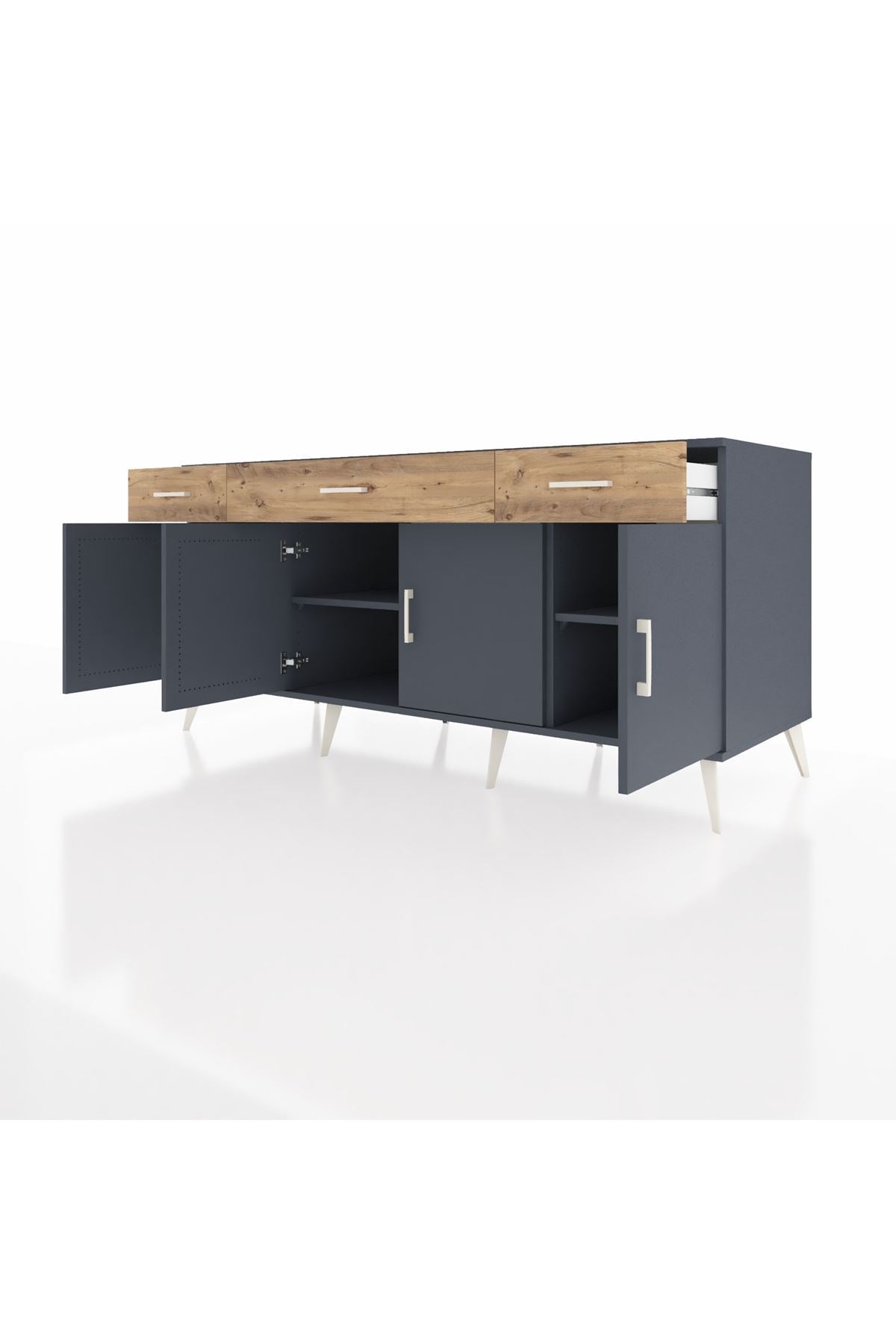 Kronos Konsol 3 Raflı 3 Çekmeceli 4 Kapaklı 176x59x83 - S610M008V18C