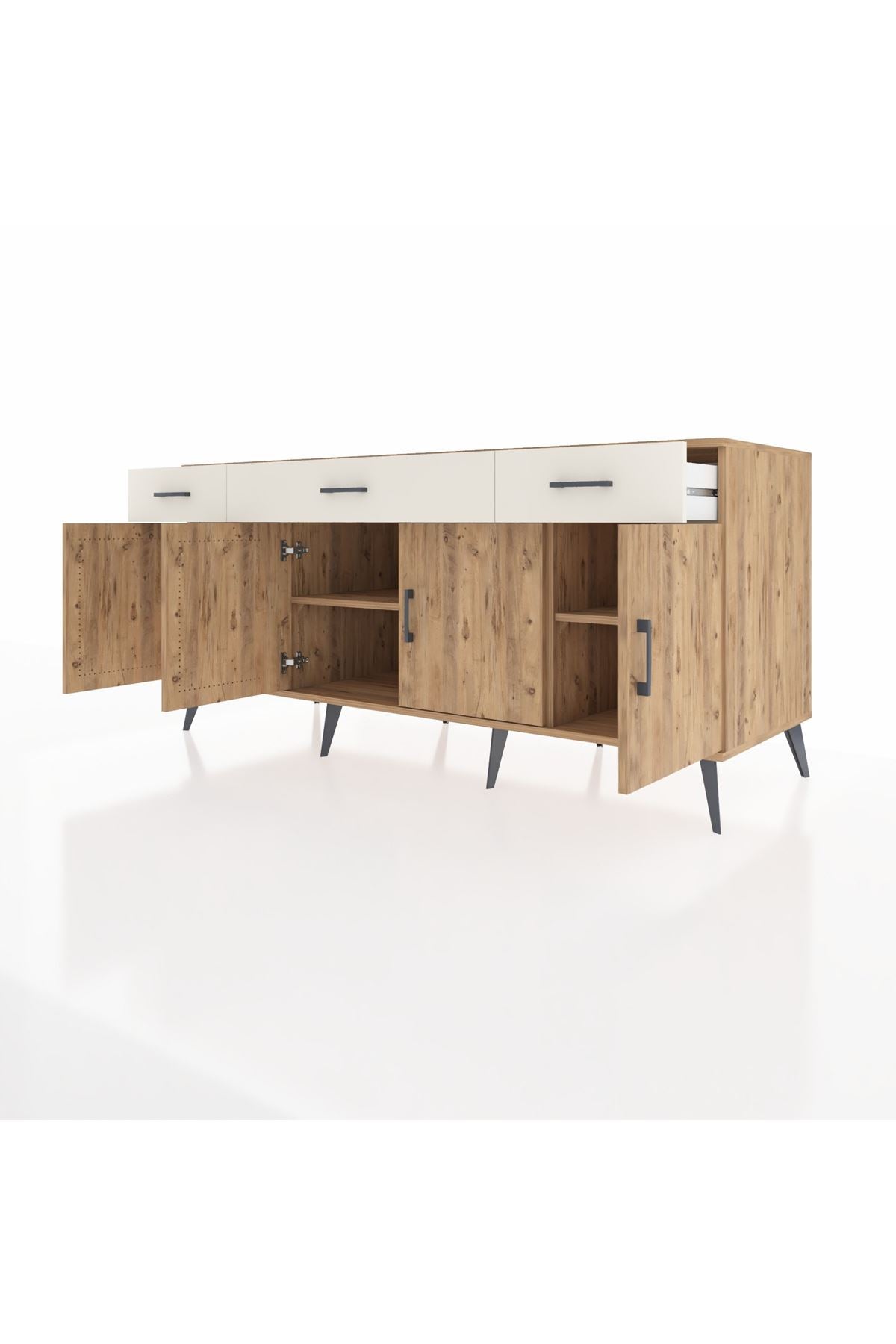 Kronos Konsol 3 Raflı 3 Çekmeceli 4 Kapaklı 176x59x83 - S610M008V19C